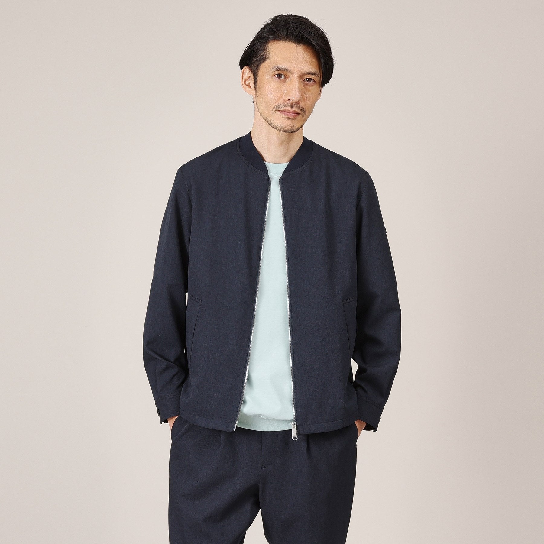 TAKEO KIKUCHI TAKEO KIKUCHI Linen-like Calzé Ribbed Blouson