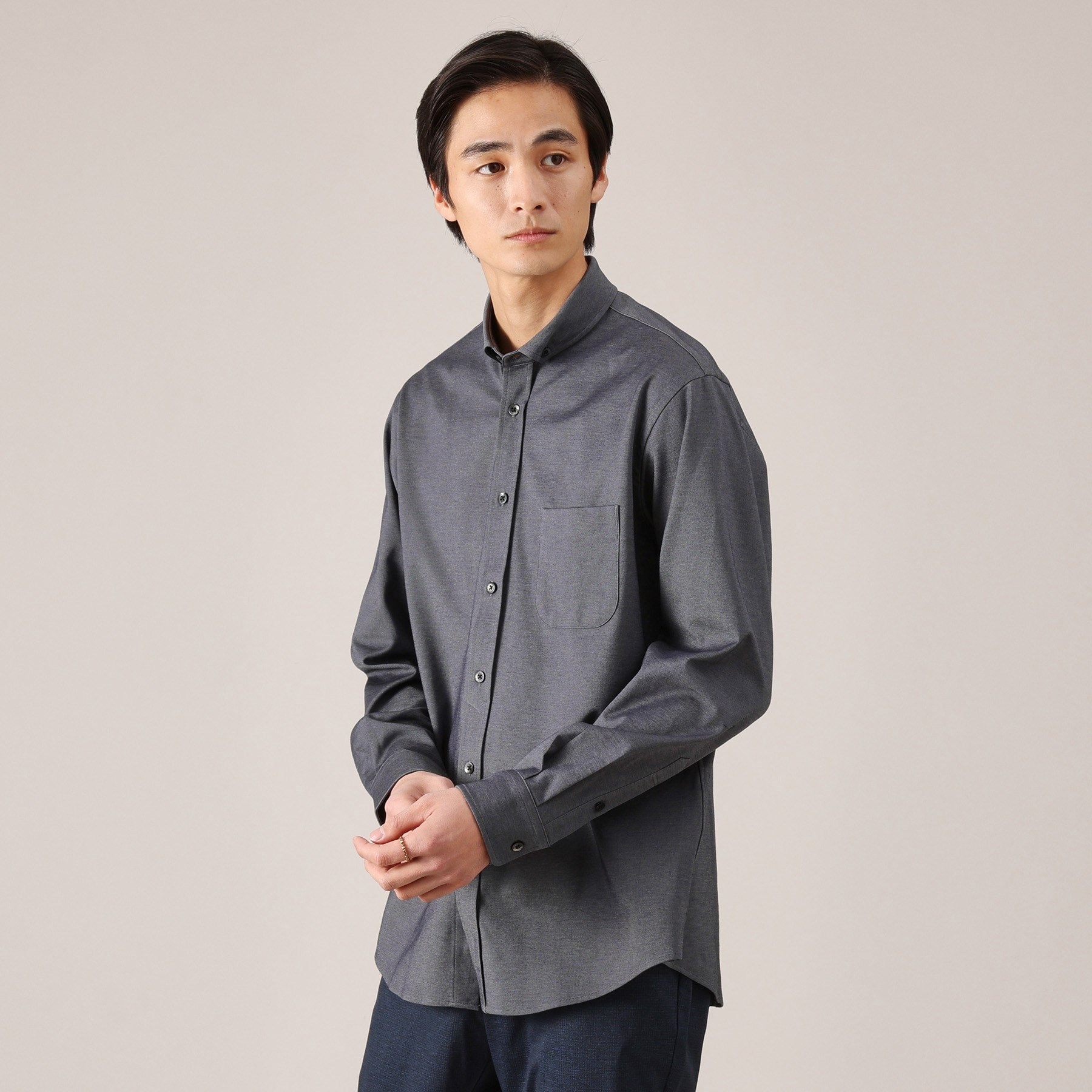 タケオキクチ TAKEO KIKUCHI 【ONOFF兼用】モクロディー ボタンダウンシャツ (ネイビー(094)) ネイビー(094)