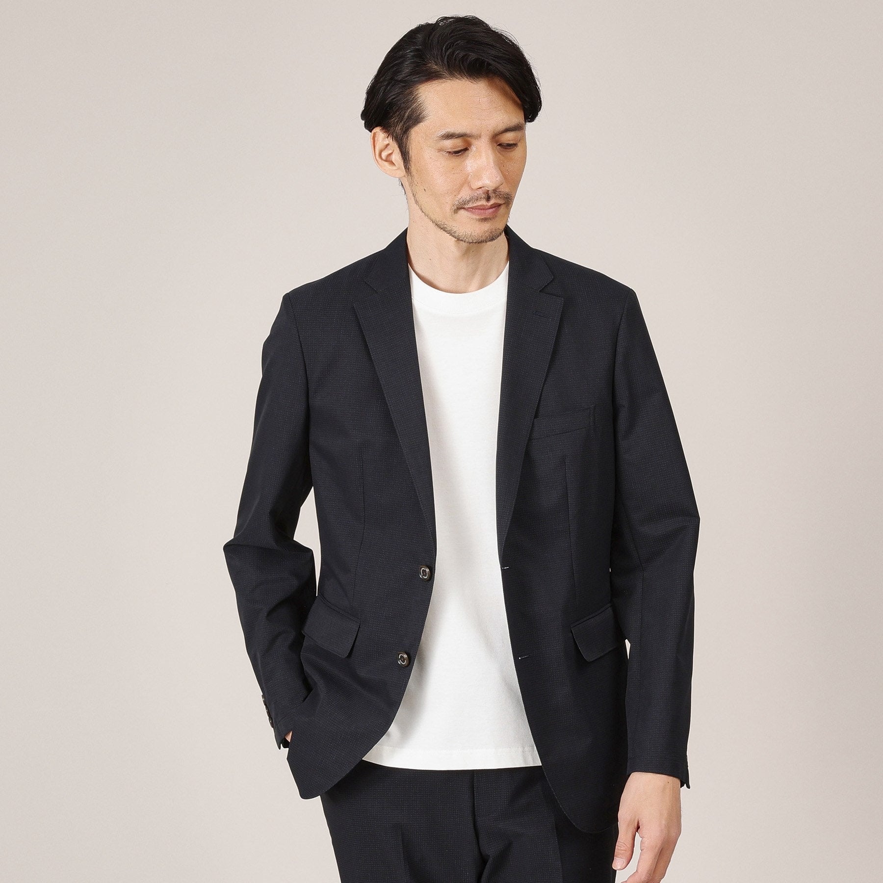 タケオキクチ TAKEO KIKUCHI 【抗菌防臭】COOL DOTS(R)ドビープリント ジャケット (ネイビー(094)) ネイビー(094)