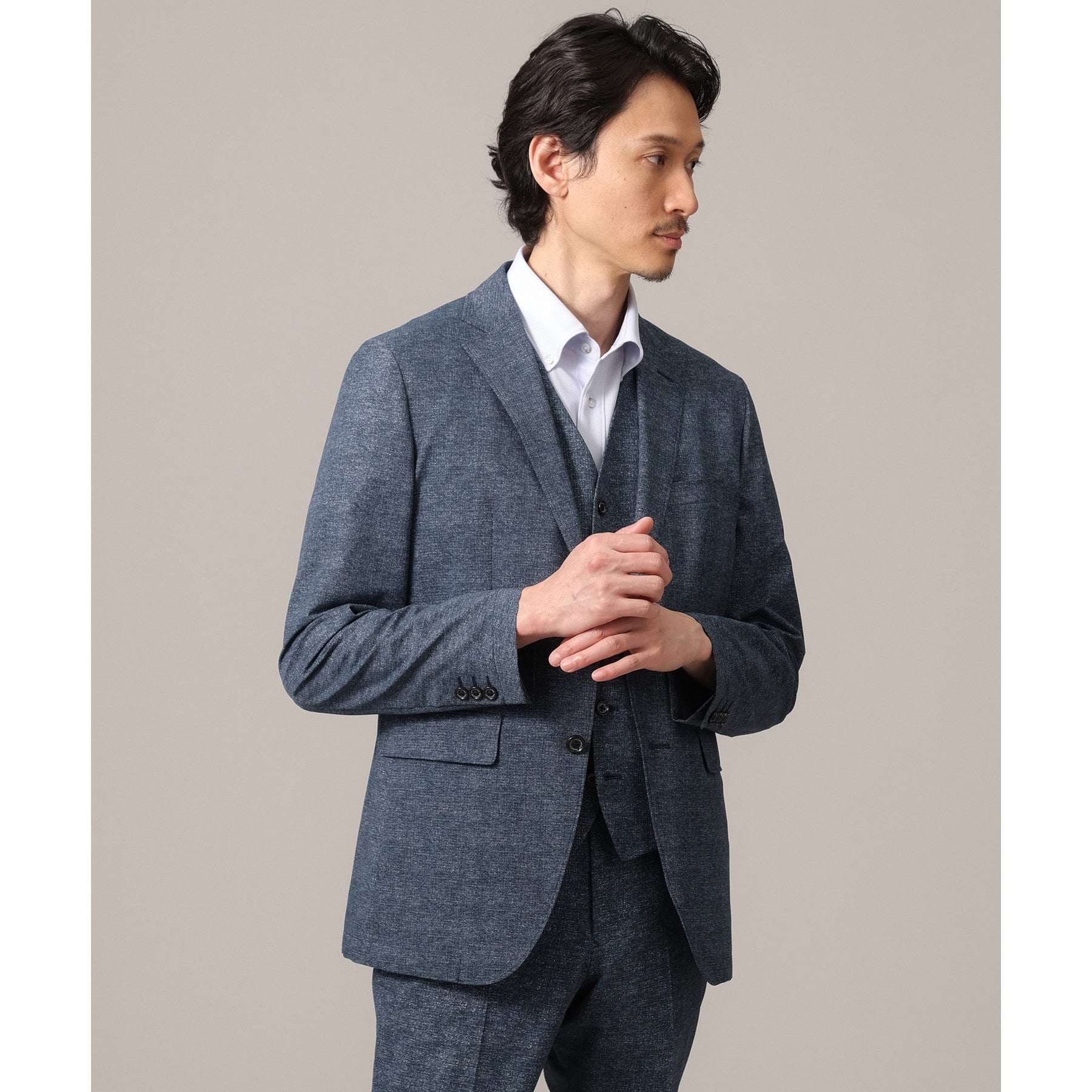 タケオキクチ TAKEO KIKUCHI 【抗菌防臭】COOL DOTS(R)ドビープリント ジャケット (ネイビー(094)) ネイビー(094)