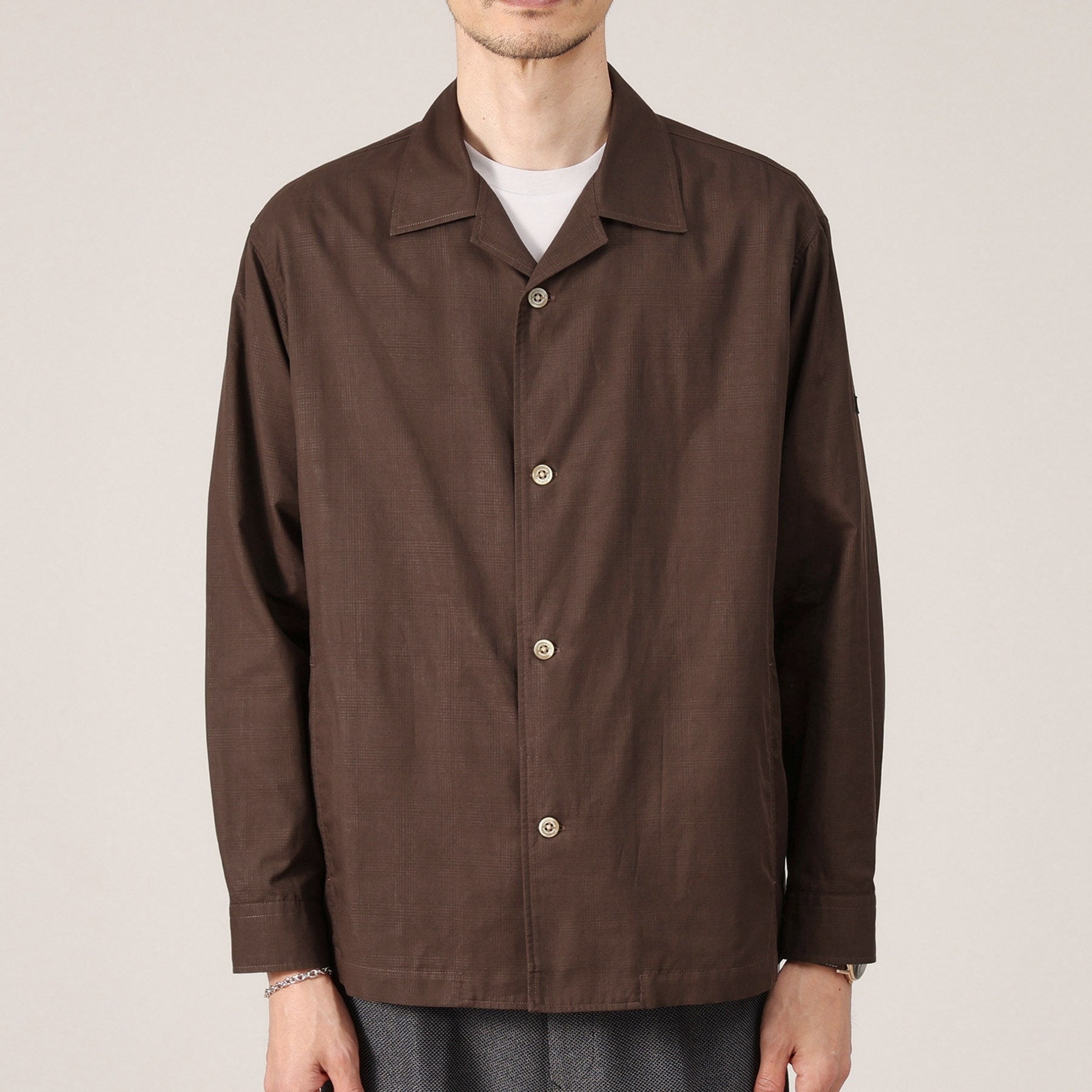 タケオキクチ TAKEO KIKUCHI ダブルフェイス シャツ 羽織り (ブラウン(044)) ブラウン(044)