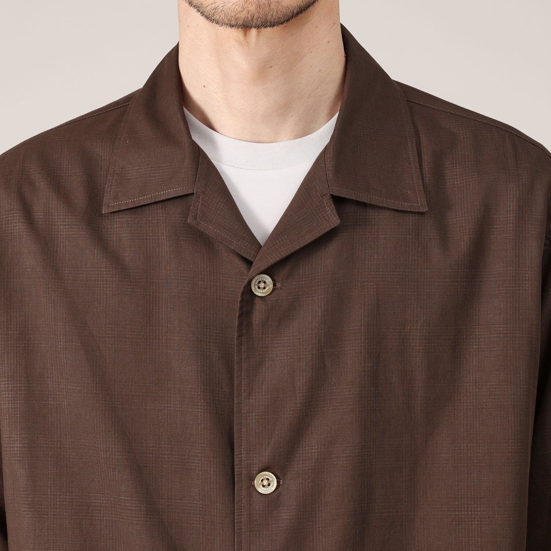 タケオキクチ TAKEO KIKUCHI ダブルフェイス シャツ 羽織り (ブラウン(044)) ブラウン(044)