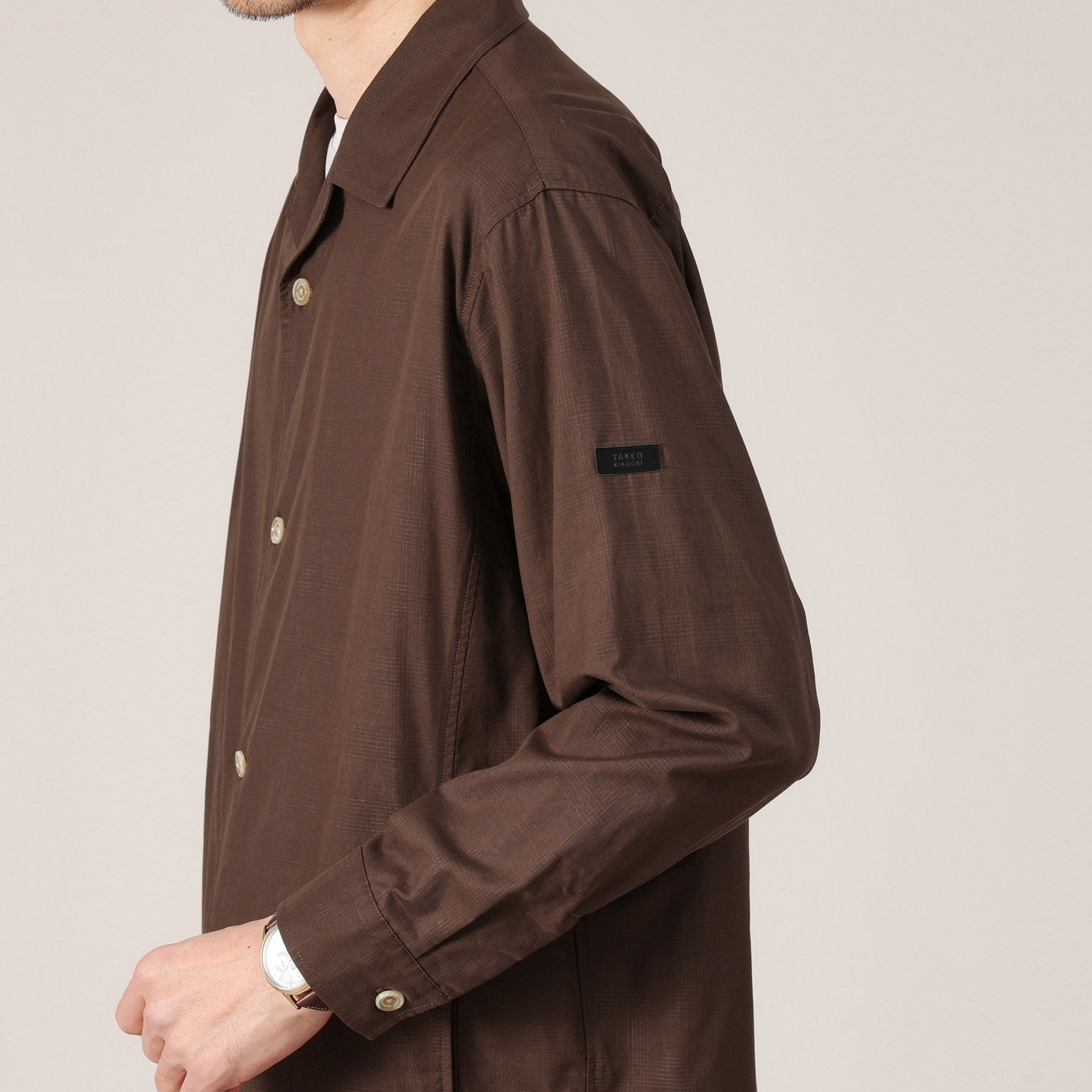 タケオキクチ TAKEO KIKUCHI ダブルフェイス シャツ 羽織り (ブラウン(044)) ブラウン(044)