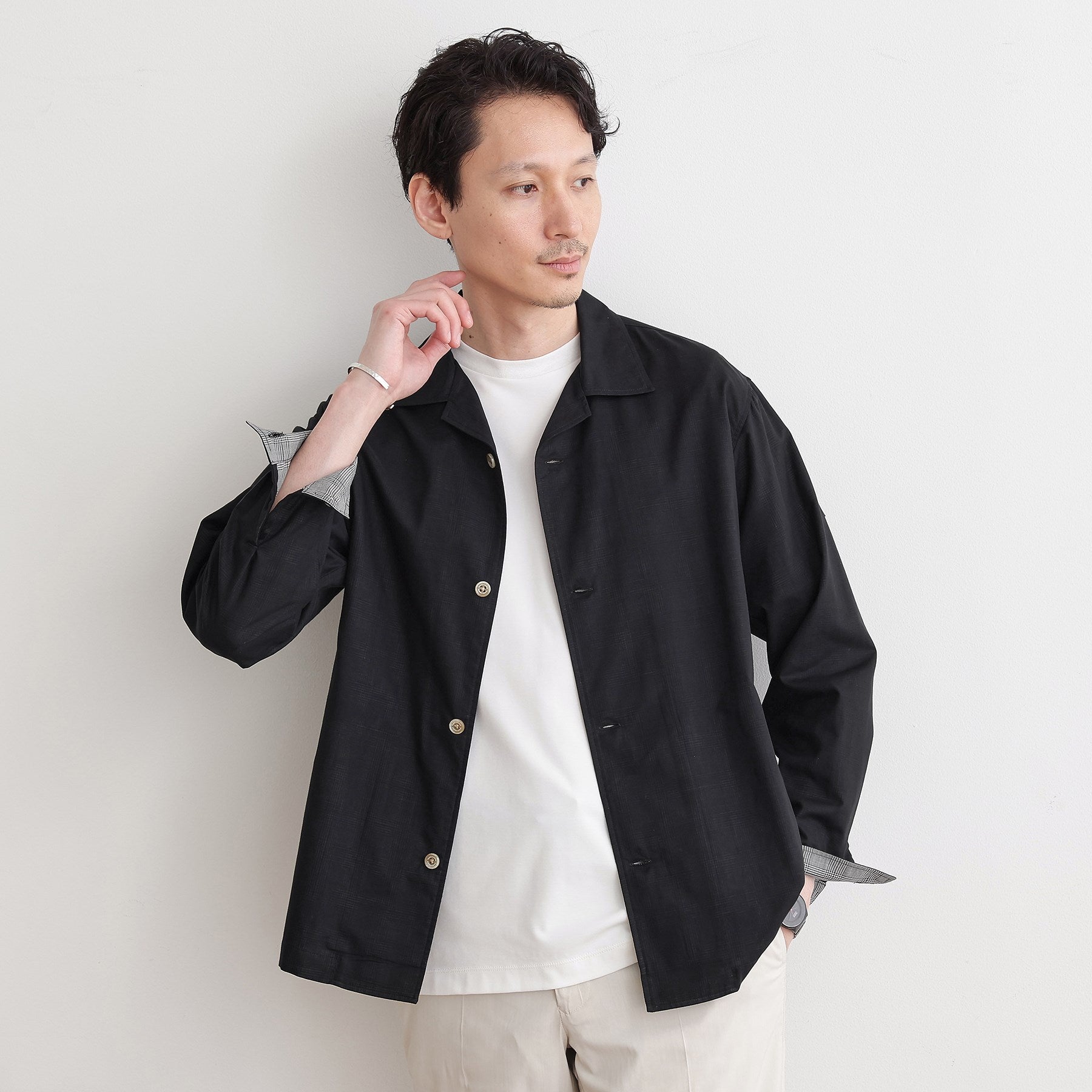 タケオキクチ TAKEO KIKUCHI ダブルフェイス シャツ 羽織り (ブラウン(044)) ブラウン(044)