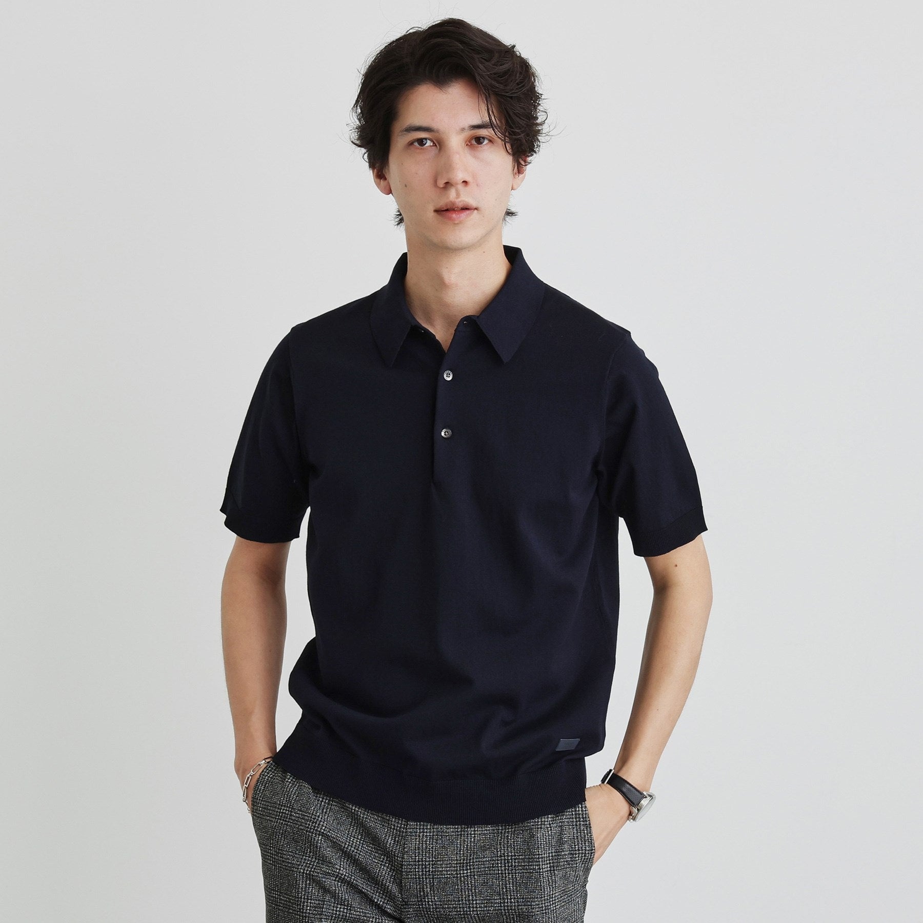 タケオキクチ TAKEO KIKUCHI テーラードニット ポロシャツ (ネイビー(094)) ネイビー(094)