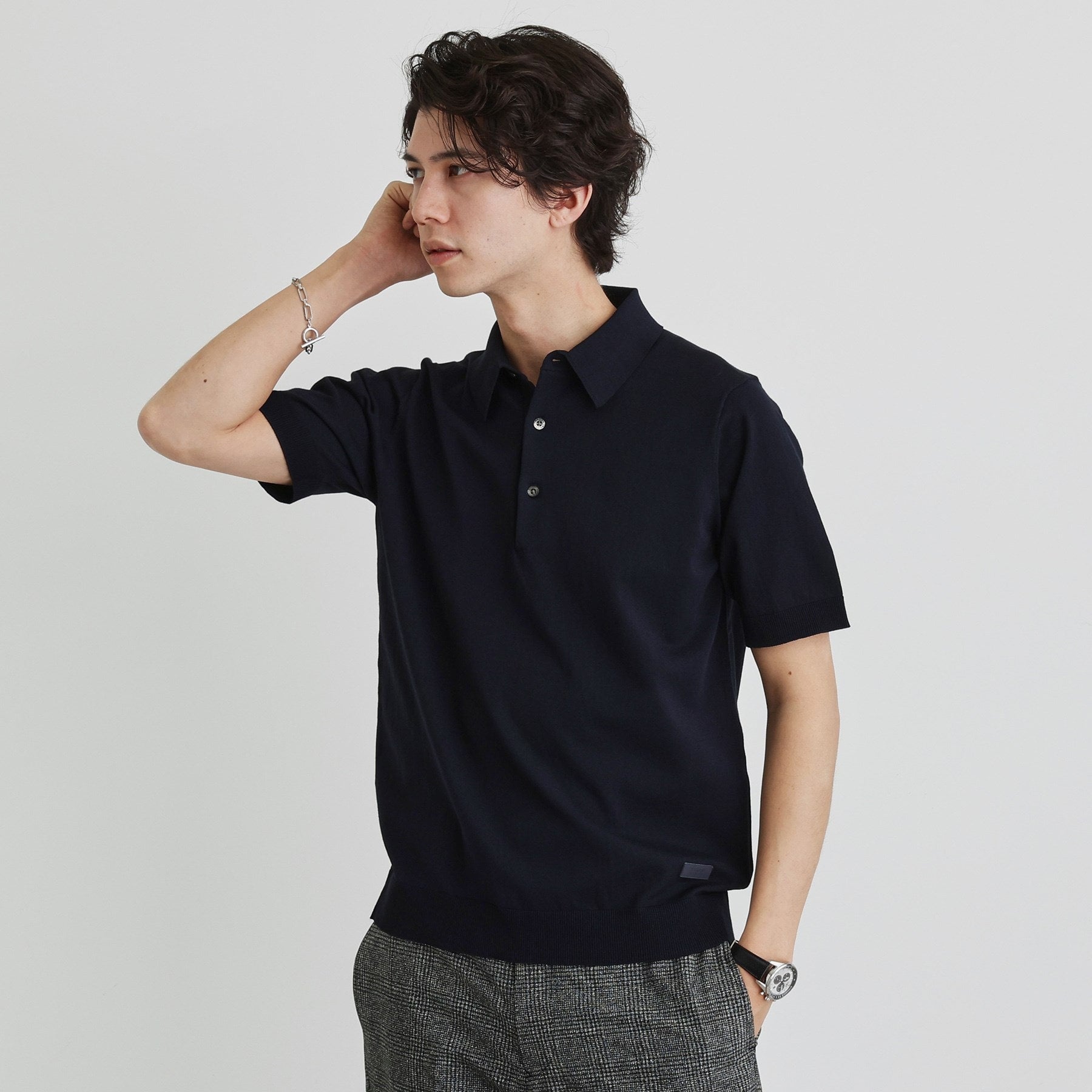 タケオキクチ TAKEO KIKUCHI テーラードニット ポロシャツ (ネイビー(094)) ネイビー(094)