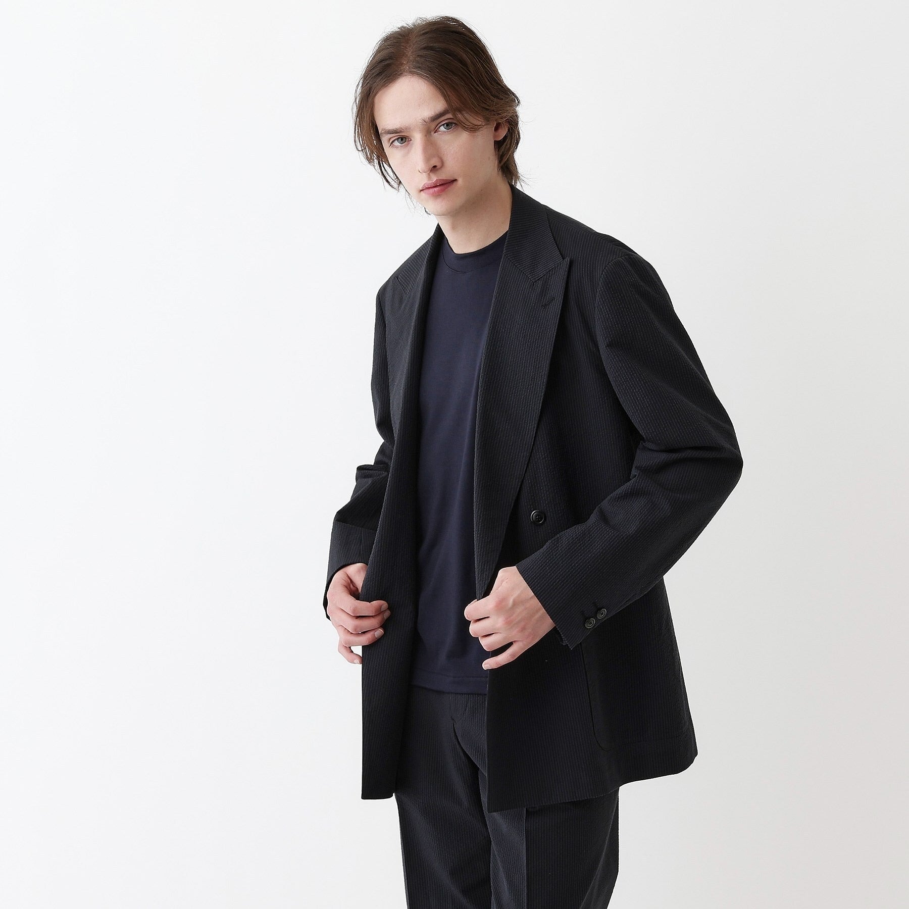 タケオキクチ TAKEO KIKUCHI 【THE FLAGSHIP】サッカー2wayストレッチ ジャケット (ブラック(319)) ブラック(319)