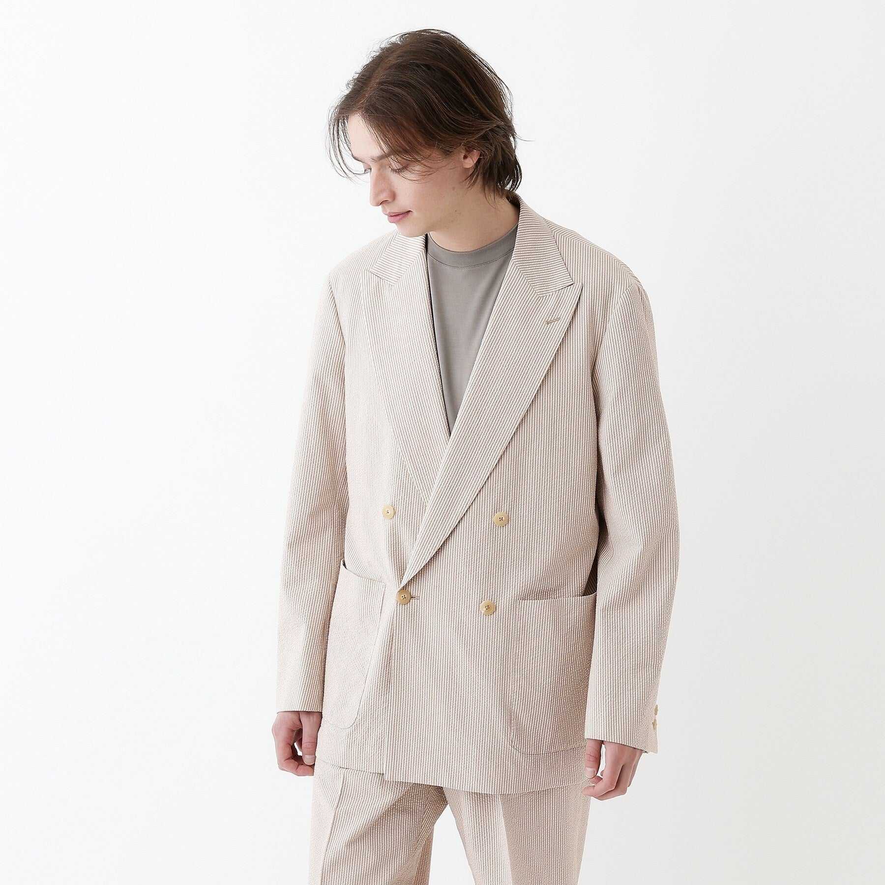 タケオキクチ TAKEO KIKUCHI 【THE FLAGSHIP】サッカー2wayストレッチ ジャケット (ブラック(319)) ブラック(319)