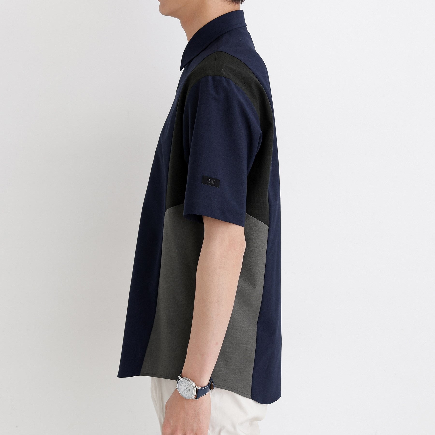 タケオキクチ TAKEO KIKUCHI サイド切り替え 半袖シャツ (ライトグレー(511)) ライトグレー(511)