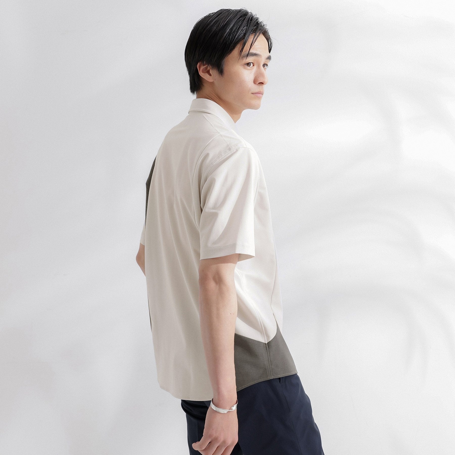 タケオキクチ TAKEO KIKUCHI サイド切り替え 半袖シャツ (ライトグレー(511)) ライトグレー(511)