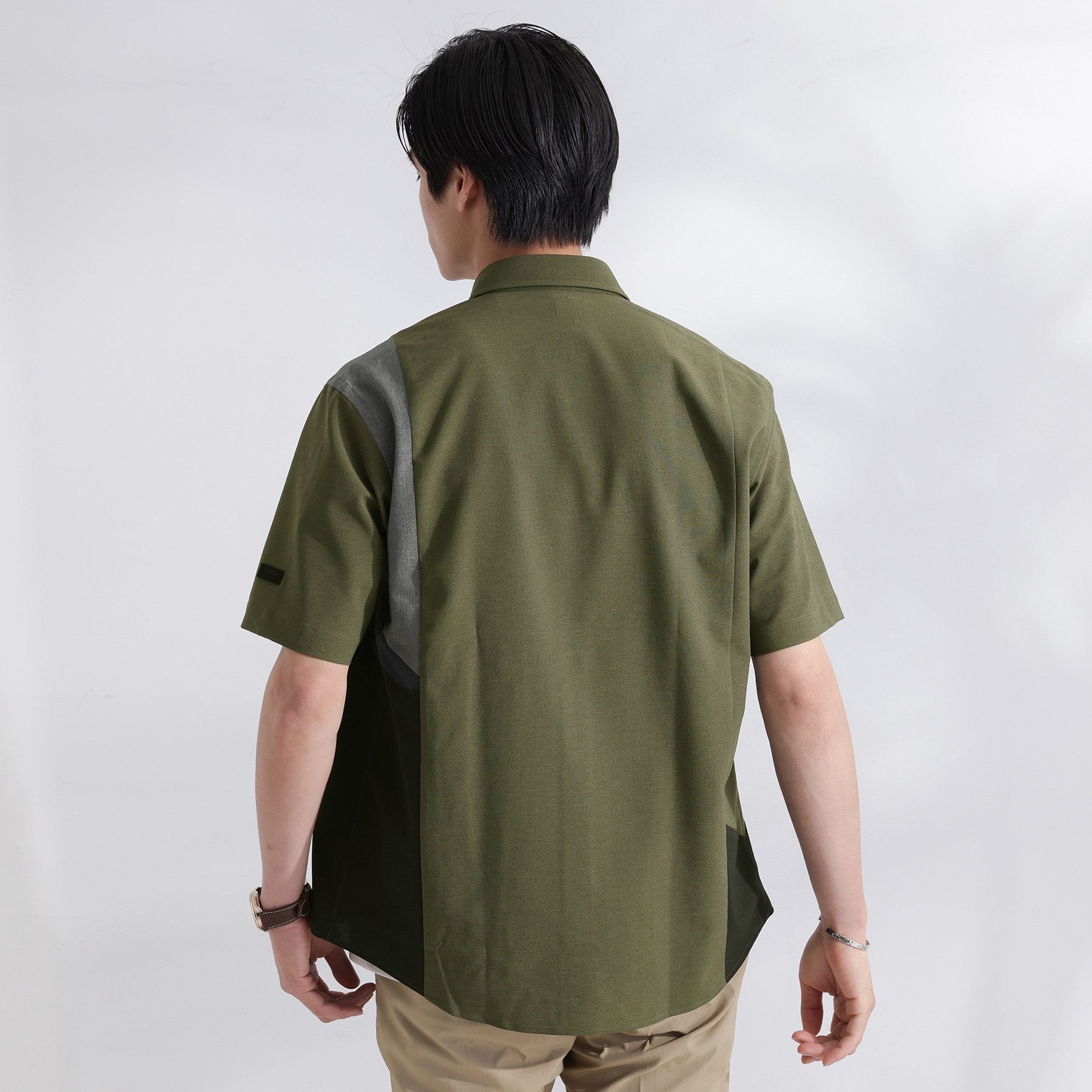 タケオキクチ TAKEO KIKUCHI サイド切り替え 半袖シャツ (ライトグレー(511)) ライトグレー(511)