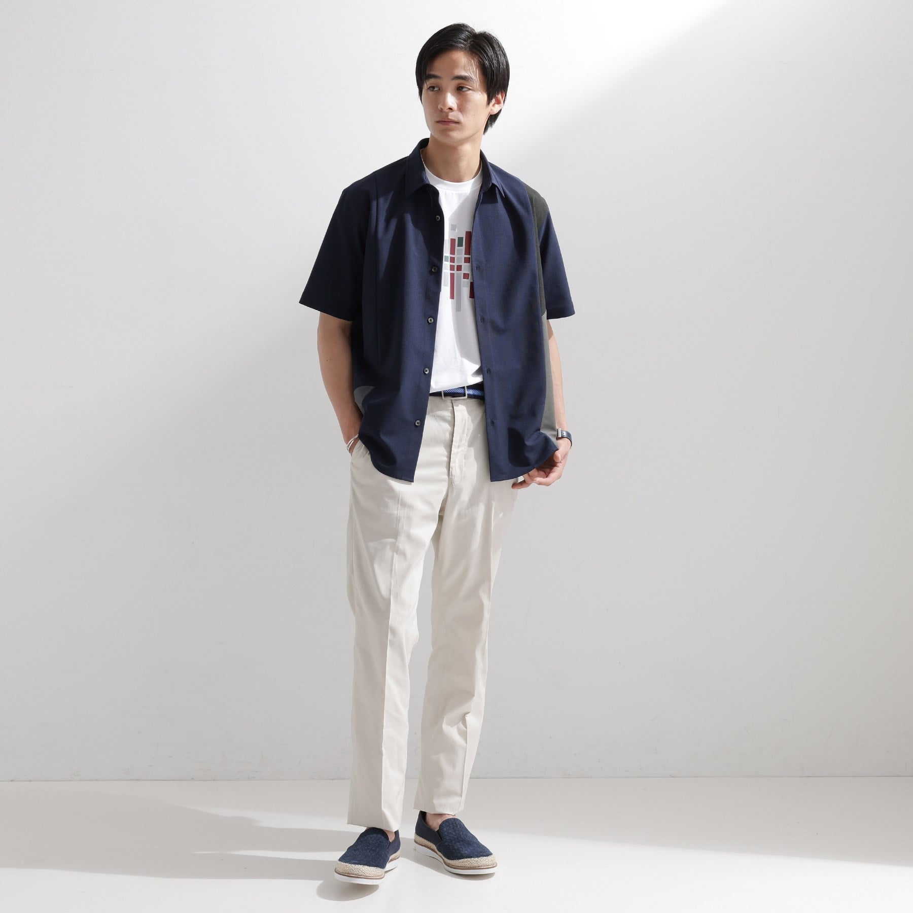 タケオキクチ TAKEO KIKUCHI サイド切り替え 半袖シャツ (ライトグレー(511)) ライトグレー(511)