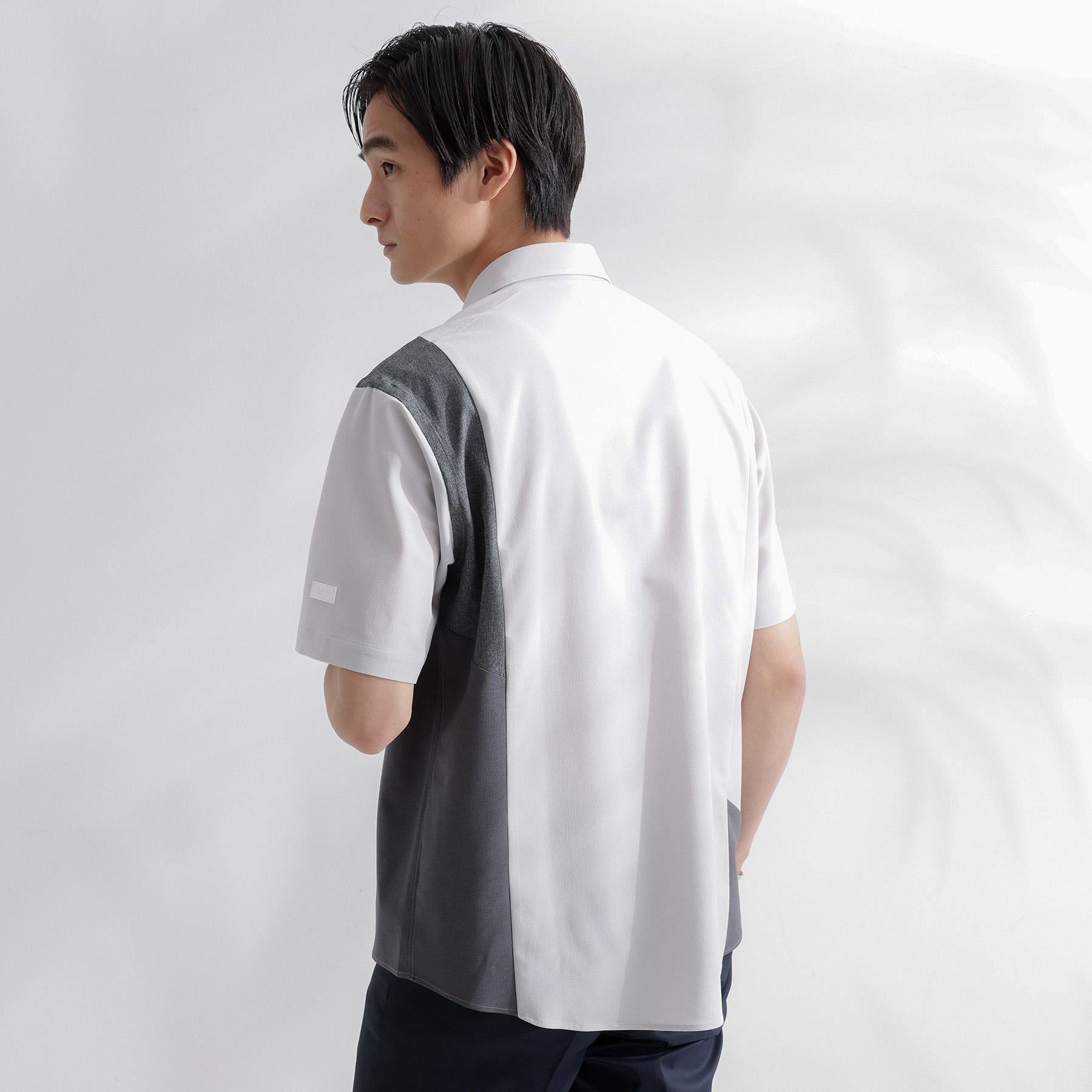 タケオキクチ TAKEO KIKUCHI サイド切り替え 半袖シャツ (ライトグレー(511)) ライトグレー(511)