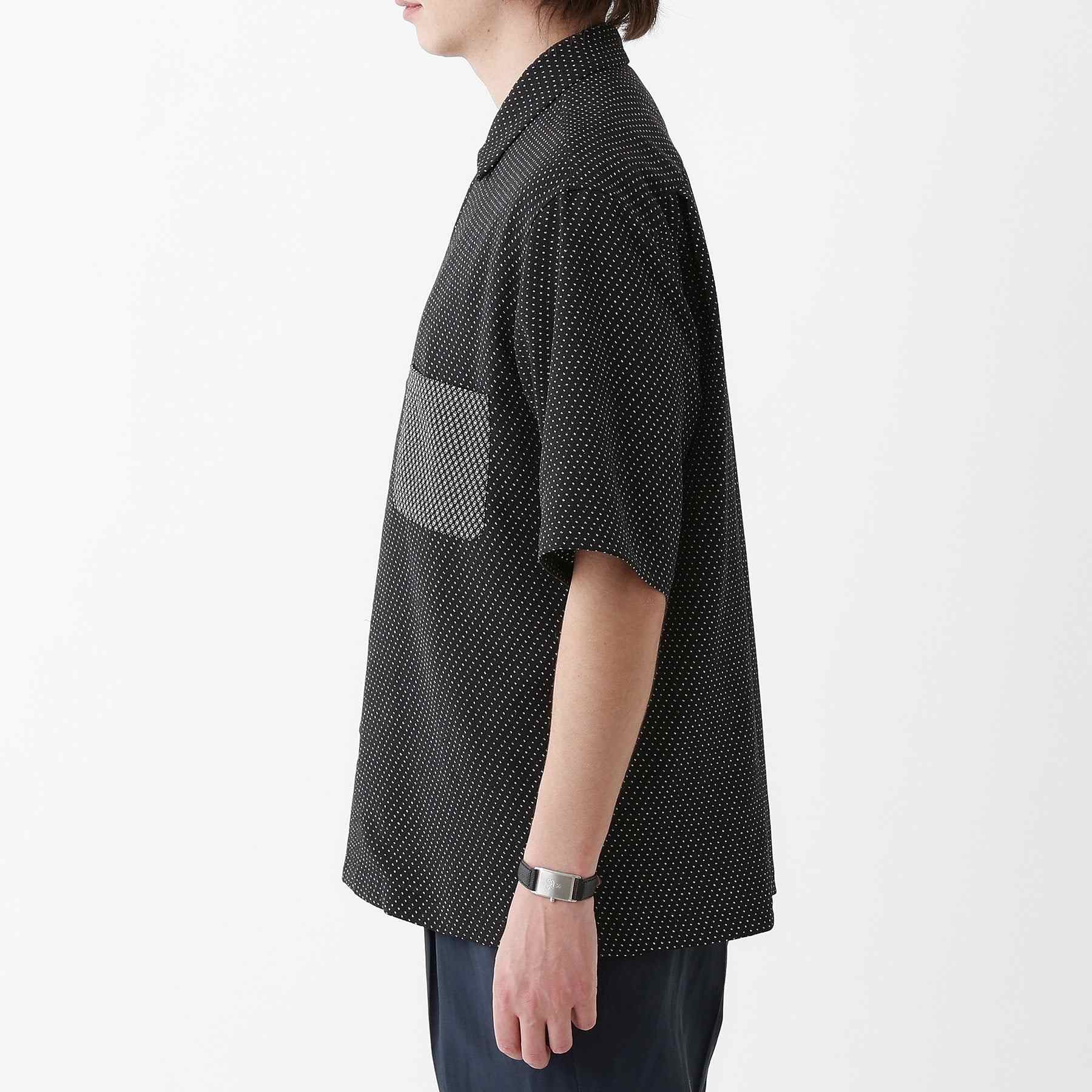 タケオキクチ TAKEO KIKUCHI 【THE FLAGSHIP】丹後ちりめん 半袖シャツ (ブラック(119)) ブラック(119)