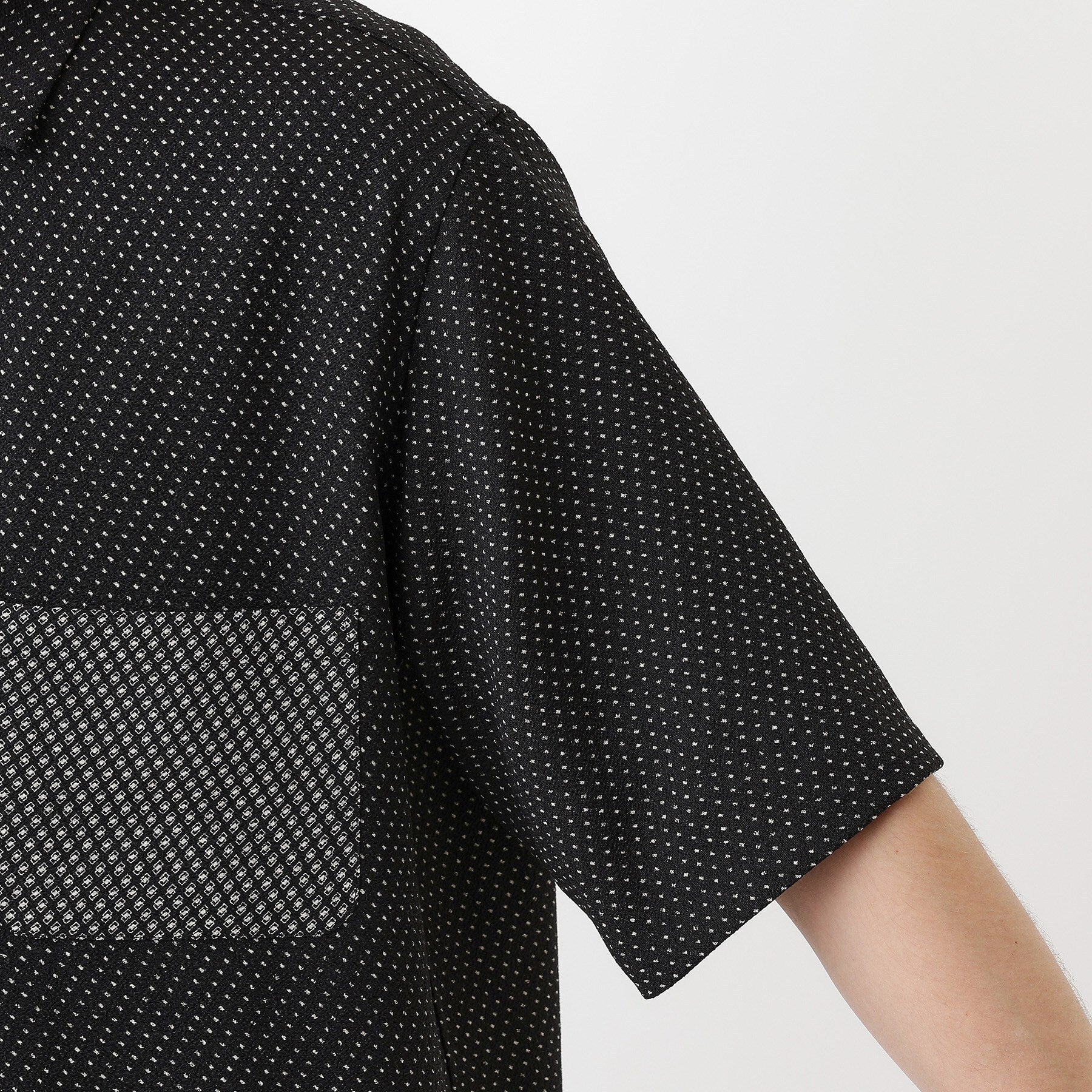 タケオキクチ TAKEO KIKUCHI 【THE FLAGSHIP】丹後ちりめん 半袖シャツ (ブラック(119)) ブラック(119)