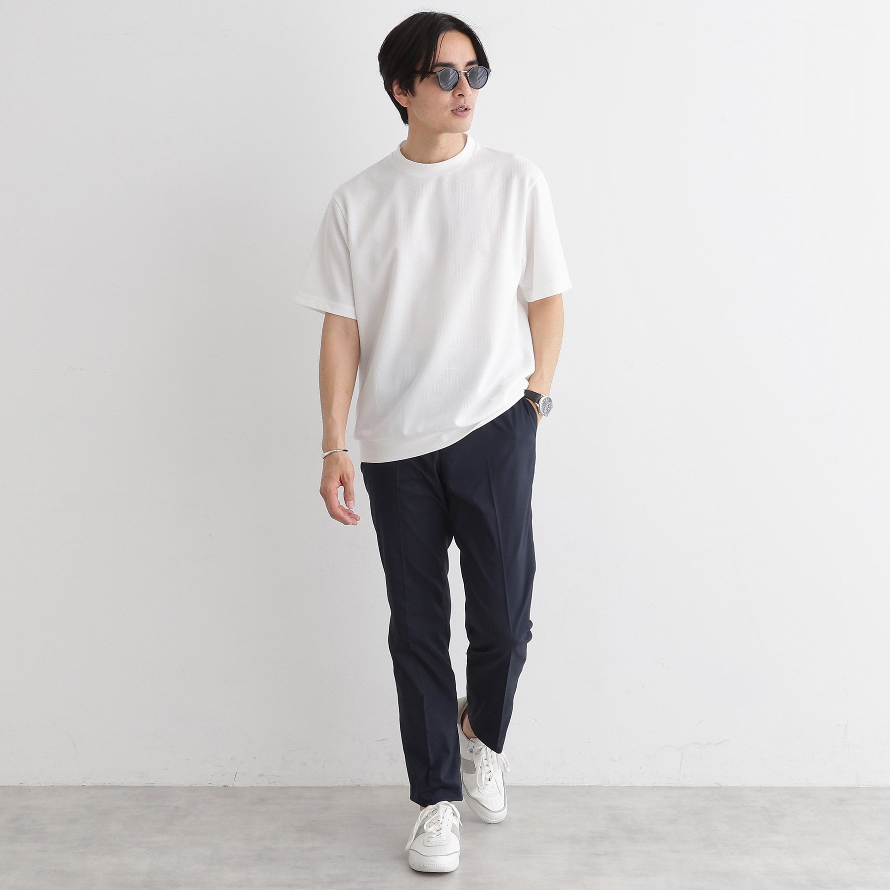 タケオキクチ TAKEO KIKUCHI 【Sサイズ~】【尾州ファブリック】 スライドパズル柄 ポンチ プルオーバー (ネイビー(094)) ネイビー(094)