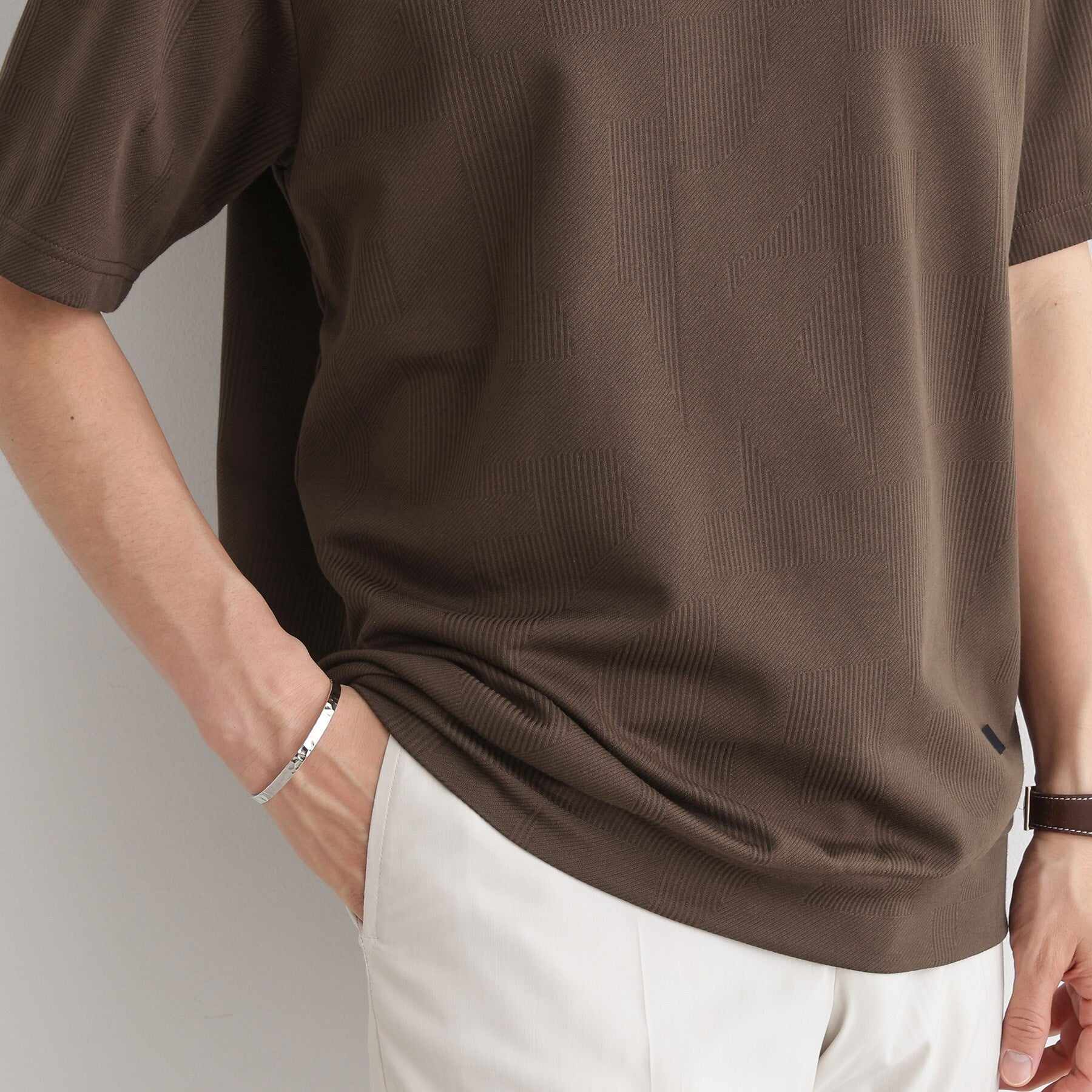 タケオキクチ TAKEO KIKUCHI 【Sサイズ~】【尾州ファブリック】 スライドパズル柄 ポンチ プルオーバー (ネイビー(094)) ネイビー(094)