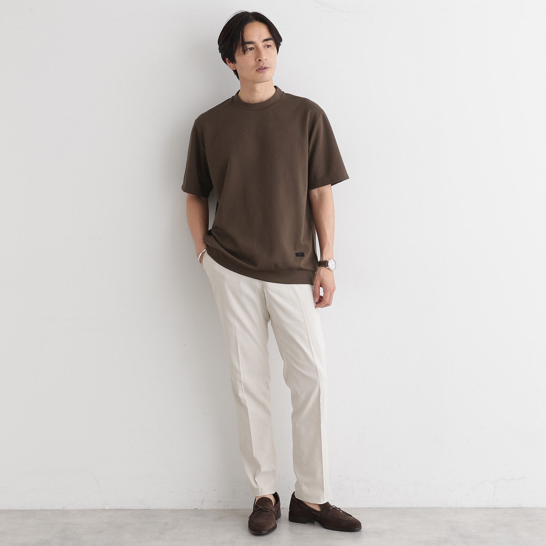 タケオキクチ TAKEO KIKUCHI 【Sサイズ~】【尾州ファブリック】 スライドパズル柄 ポンチ プルオーバー (ネイビー(094)) ネイビー(094)