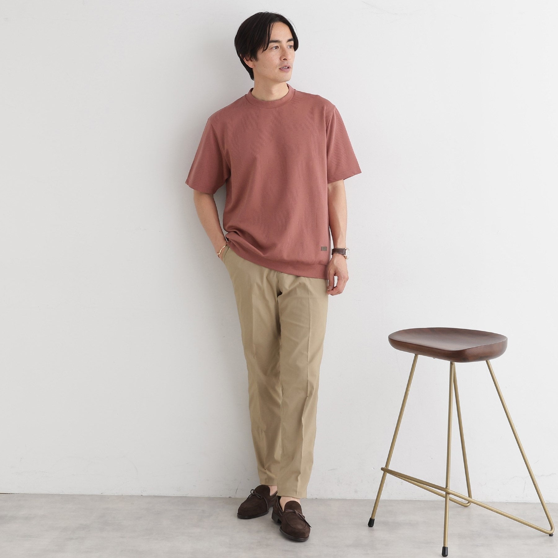 タケオキクチ TAKEO KIKUCHI 【Sサイズ~】【尾州ファブリック】 スライドパズル柄 ポンチ プルオーバー (ネイビー(094)) ネイビー(094)