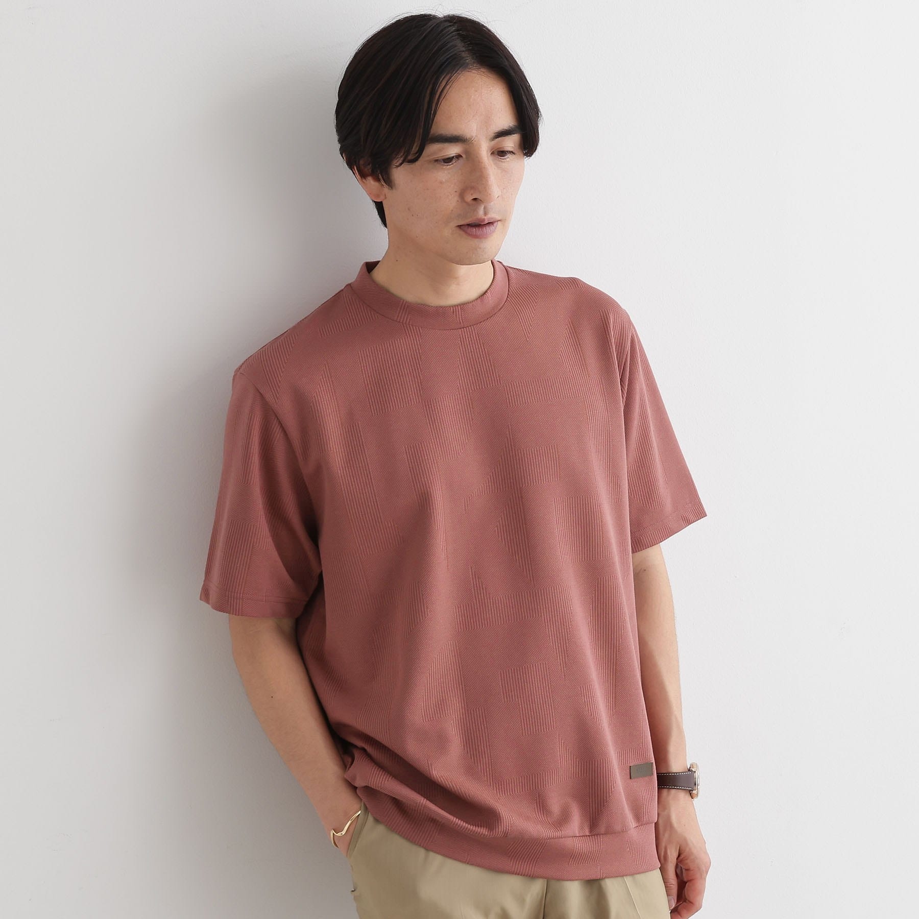 タケオキクチ TAKEO KIKUCHI 【Sサイズ~】【尾州ファブリック】 スライドパズル柄 ポンチ プルオーバー (レッド(061)) レッド(061)