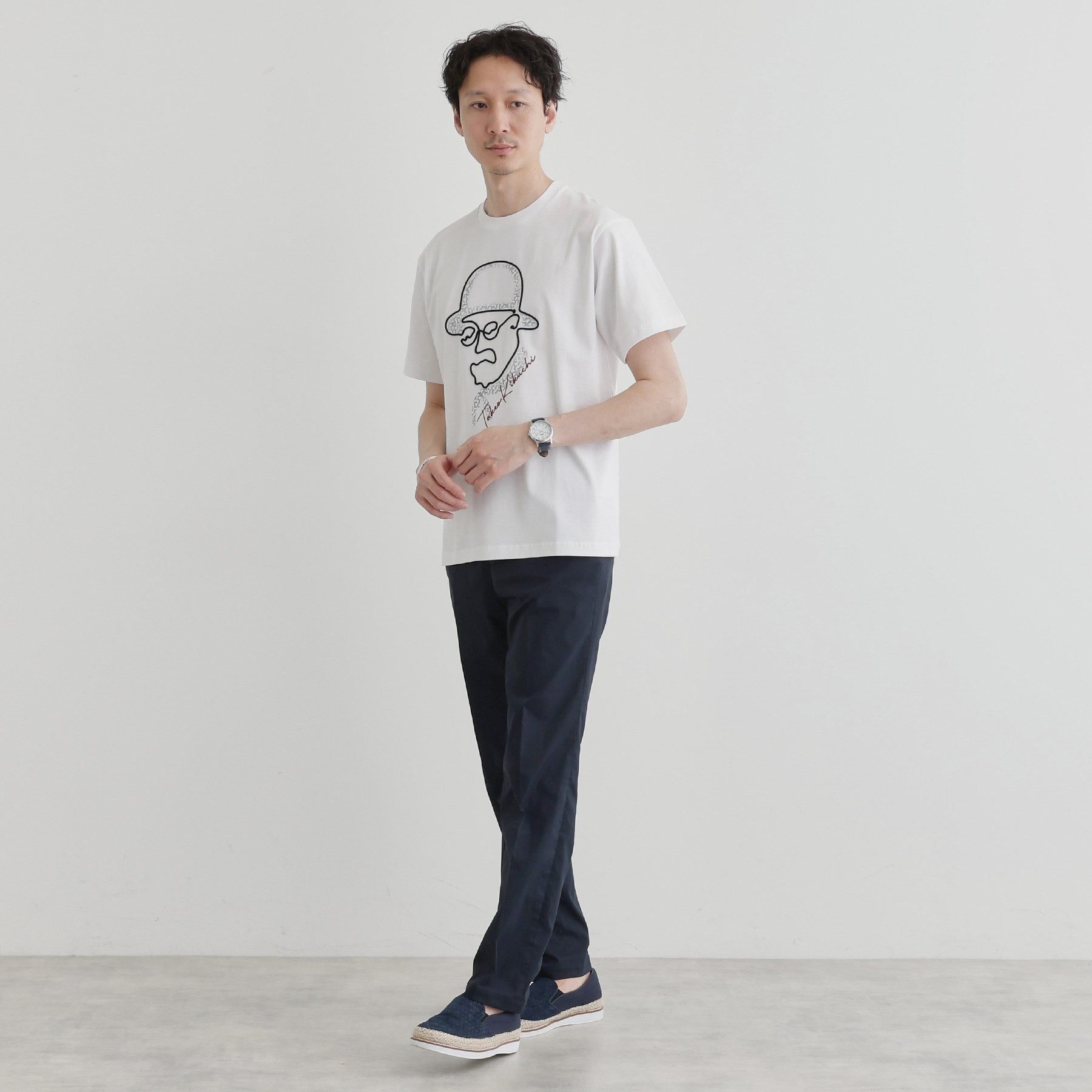 タケオキクチ TAKEO KIKUCHI 【Sサイズ~】フェイスロープ刺繍 天竺Tシャツ (ブラック(019)) ブラック(019)