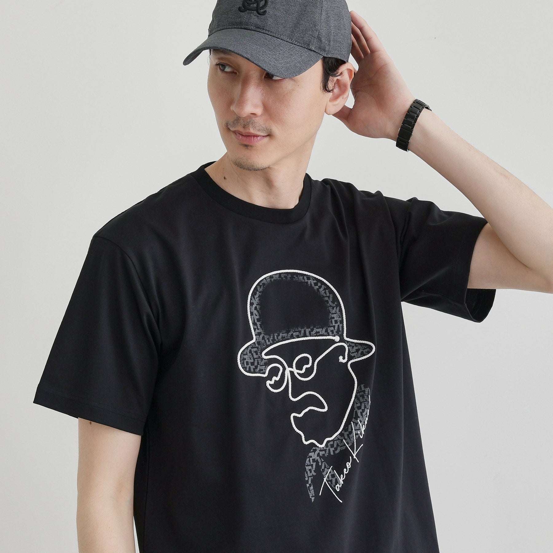 タケオキクチ TAKEO KIKUCHI 【Sサイズ~】フェイスロープ刺繍 天竺Tシャツ (ブラック(019)) ブラック(019)
