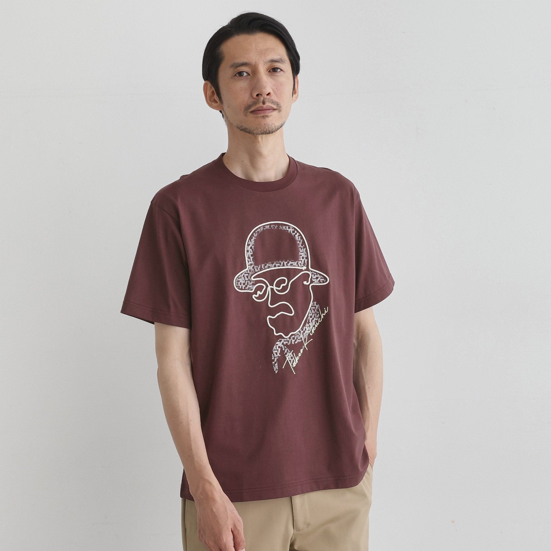 タケオキクチ TAKEO KIKUCHI 【Sサイズ~】フェイスロープ刺繍 天竺Tシャツ (ブラック(019)) ブラック(019)