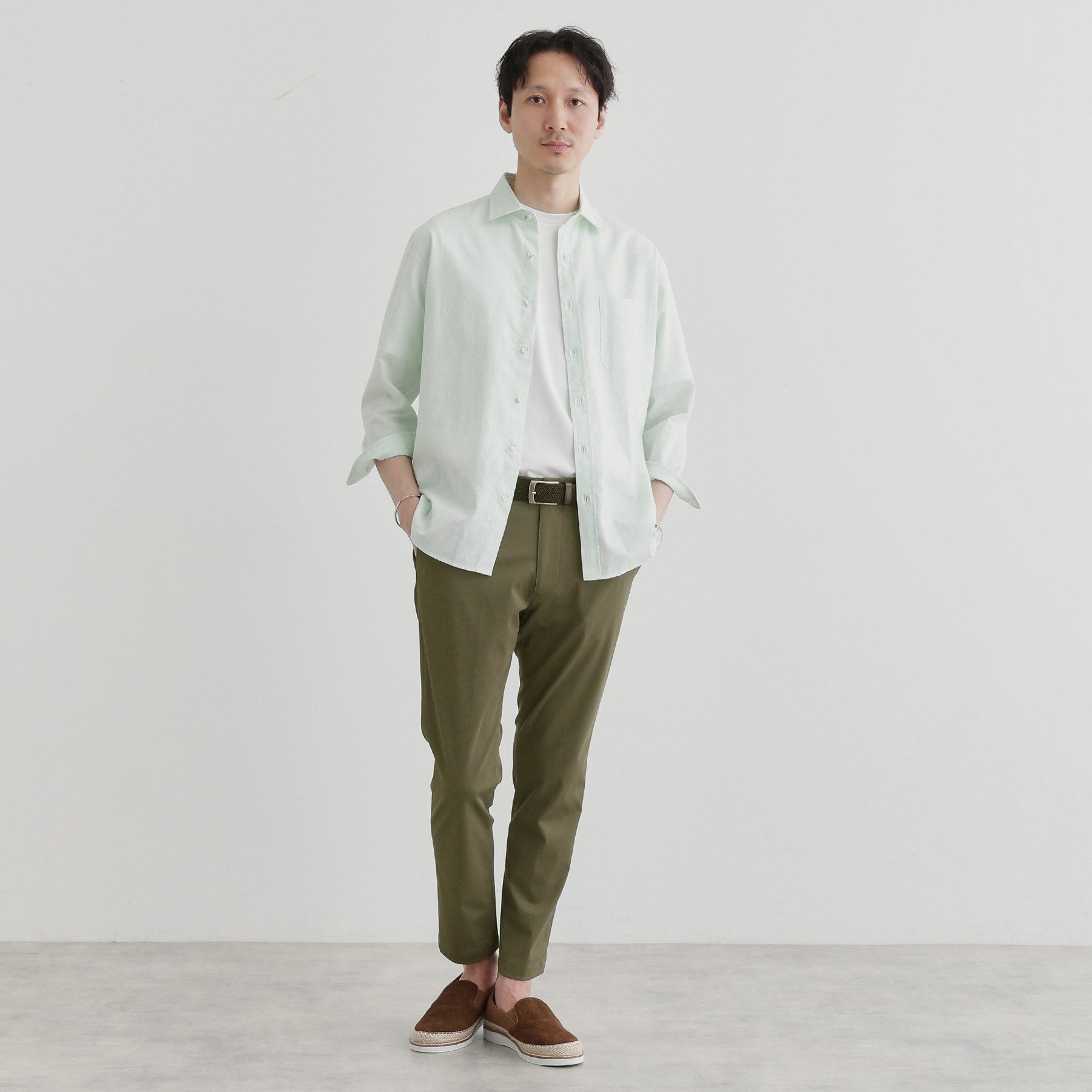 タケオキクチ TAKEO KIKUCHI 【LIMITED】WONDER SHAPE 360°ストレッチ スリムテーパードパンツ (カーキ(027)) カーキ(027)