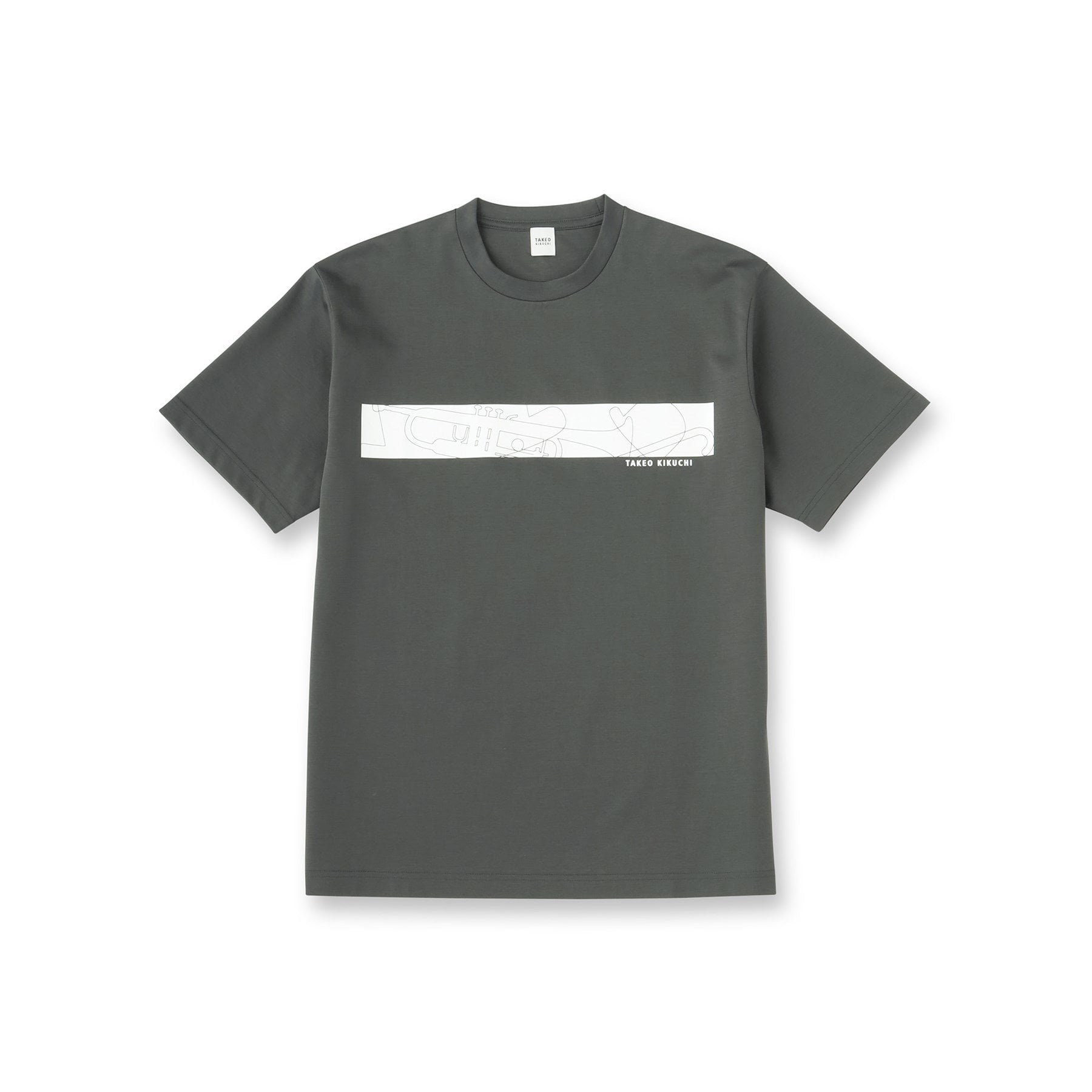 タケオキクチ TAKEO KIKUCHI バープリントポンチTシャツ (チャコールグレー(014)) チャコールグレー(014)