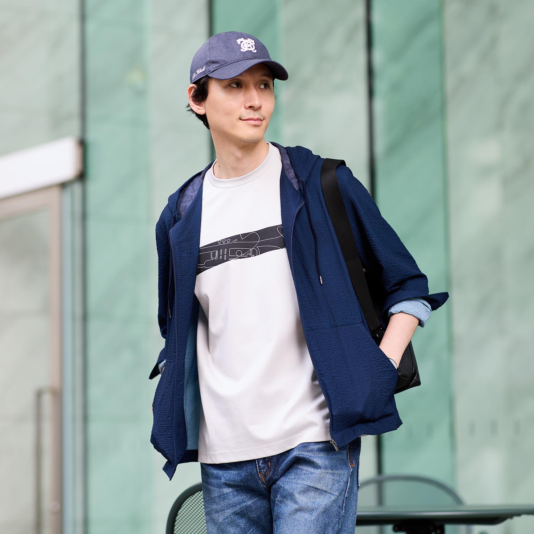 タケオキクチ TAKEO KIKUCHI バープリントポンチTシャツ (チャコールグレー(014)) チャコールグレー(014)