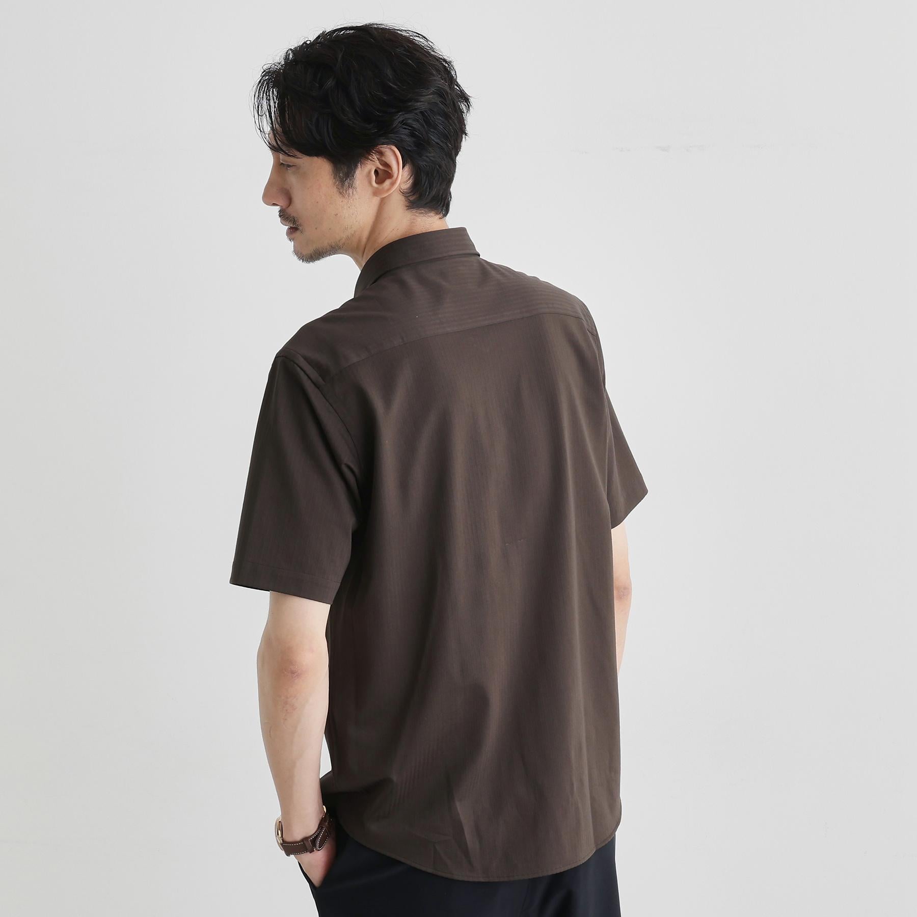 タケオキクチ TAKEO KIKUCHI 【接触冷感】ストライプジャージ ボタンダウンシャツ (ネイビー(394)) ネイビー(394)