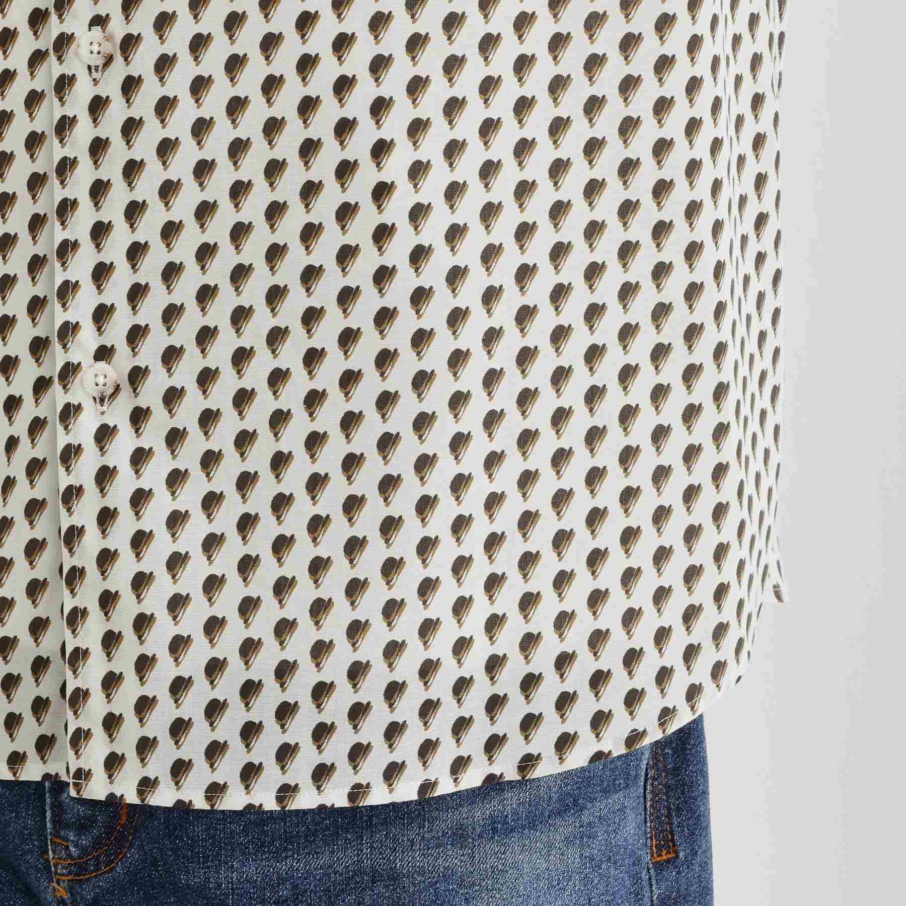 タケオキクチ TAKEO KIKUCHI ボーラーハット柄 長袖シャツ (ブラウン(144)) ブラウン(144)