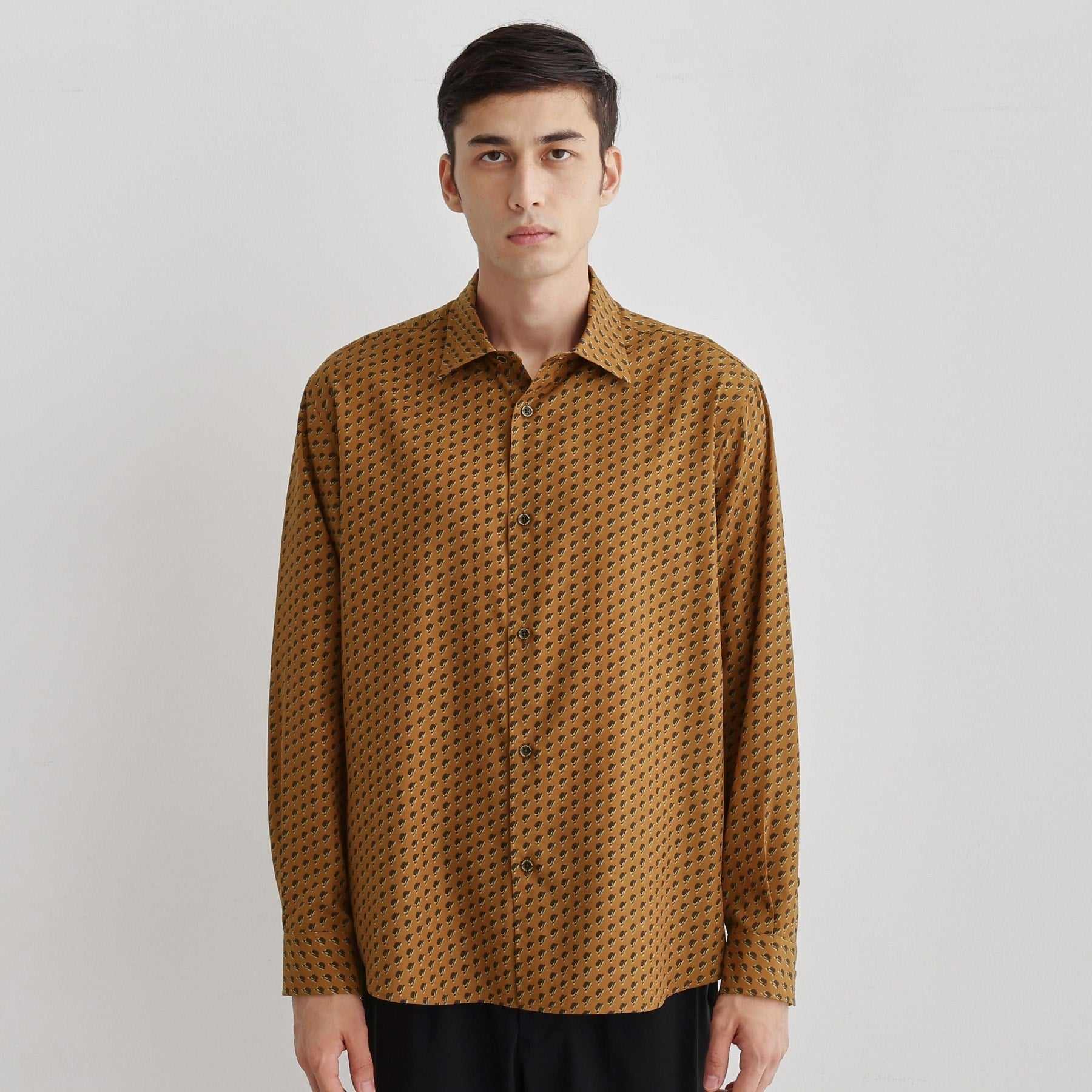 タケオキクチ TAKEO KIKUCHI ボーラーハット柄 長袖シャツ (ブラウン(144)) ブラウン(144)