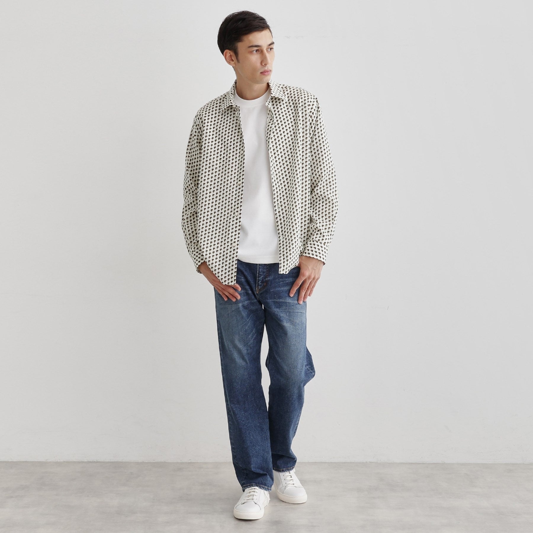 タケオキクチ TAKEO KIKUCHI ボーラーハット柄 長袖シャツ (ブラウン(144)) ブラウン(144)