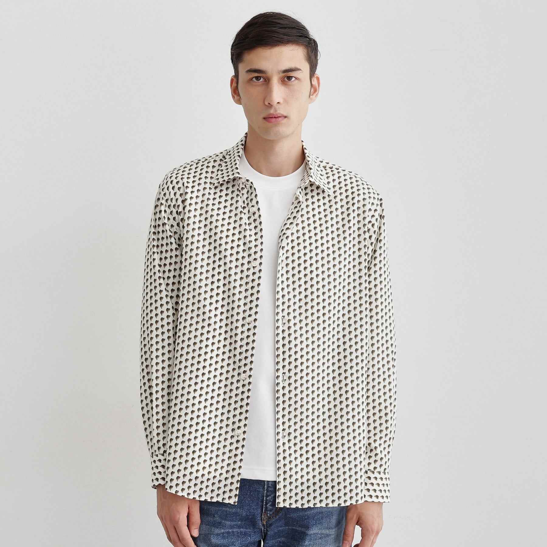 タケオキクチ TAKEO KIKUCHI ボーラーハット柄 長袖シャツ (ブラウン(144)) ブラウン(144)