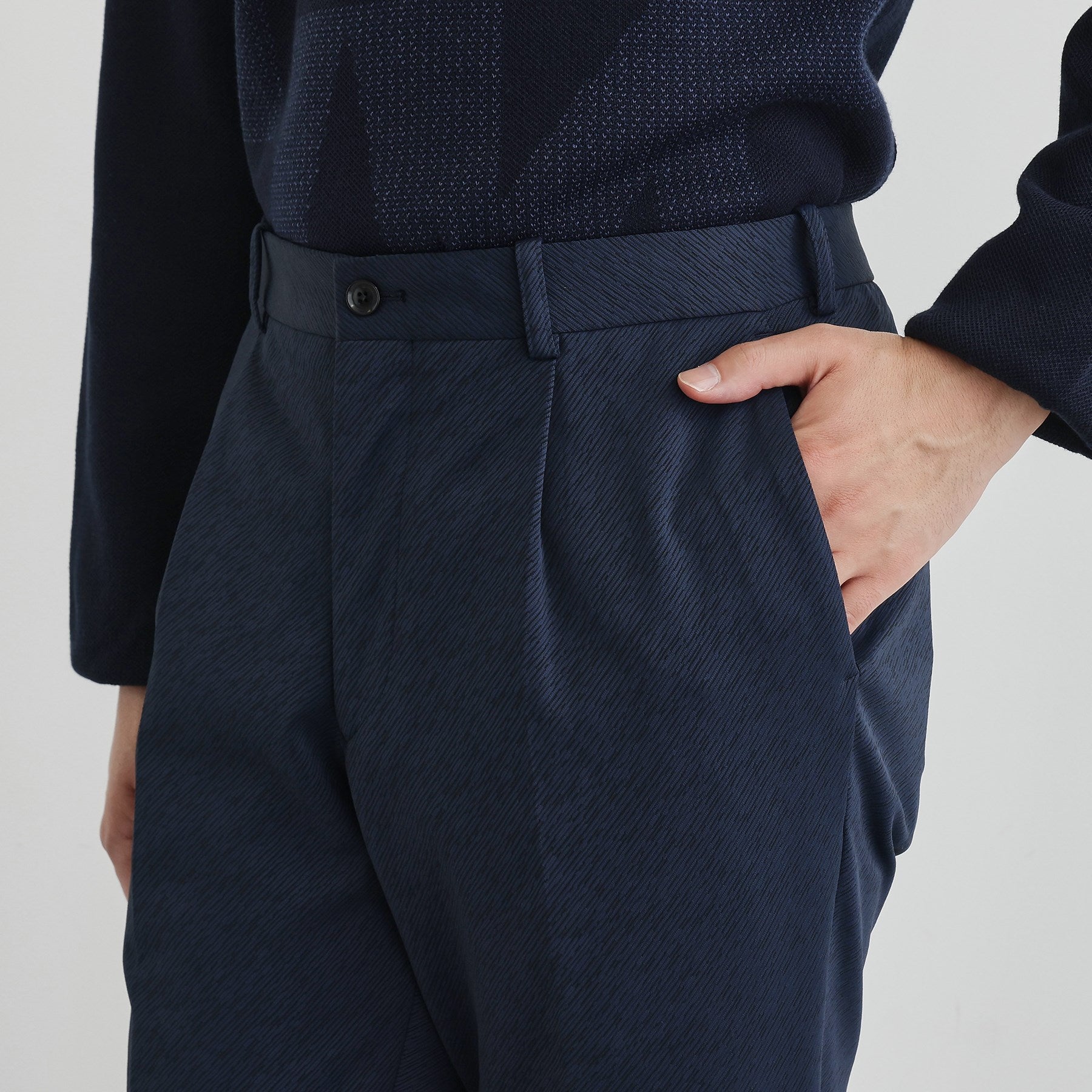 タケオキクチ TAKEO KIKUCHI 楊柳カルゼ パンツ (ネイビー(094)) ネイビー(094)