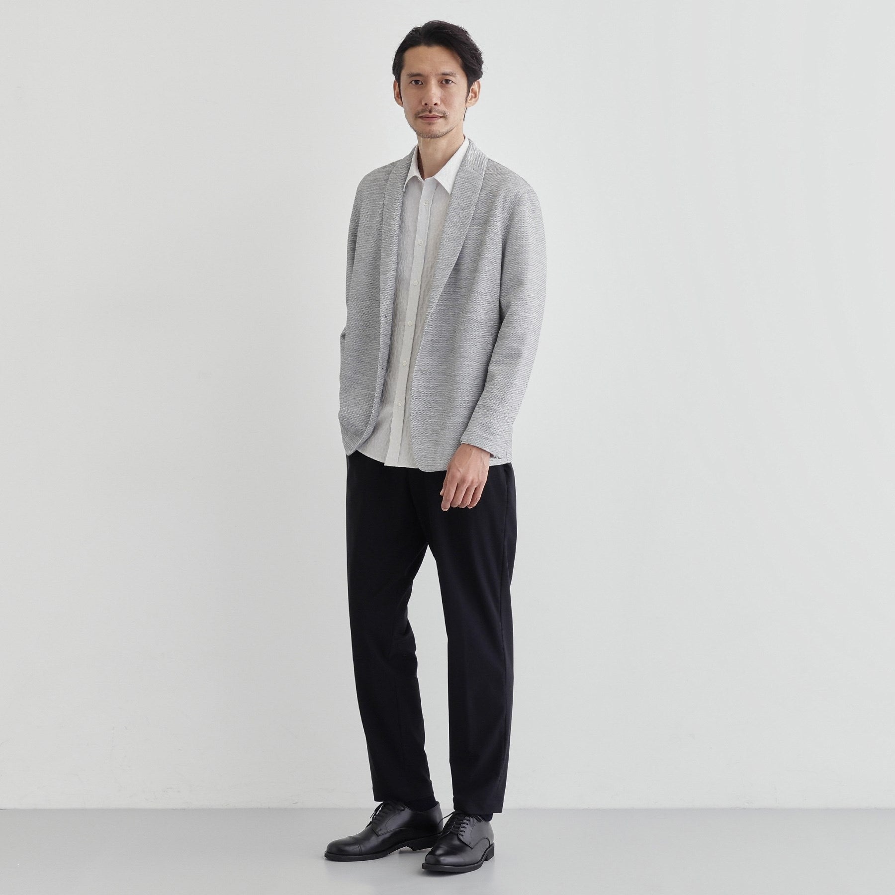 タケオキクチ TAKEO KIKUCHI 【Sサイズ~】【尾州織】ショールカラー カーディガン (ライトグレー(011)) ライトグレー(011)