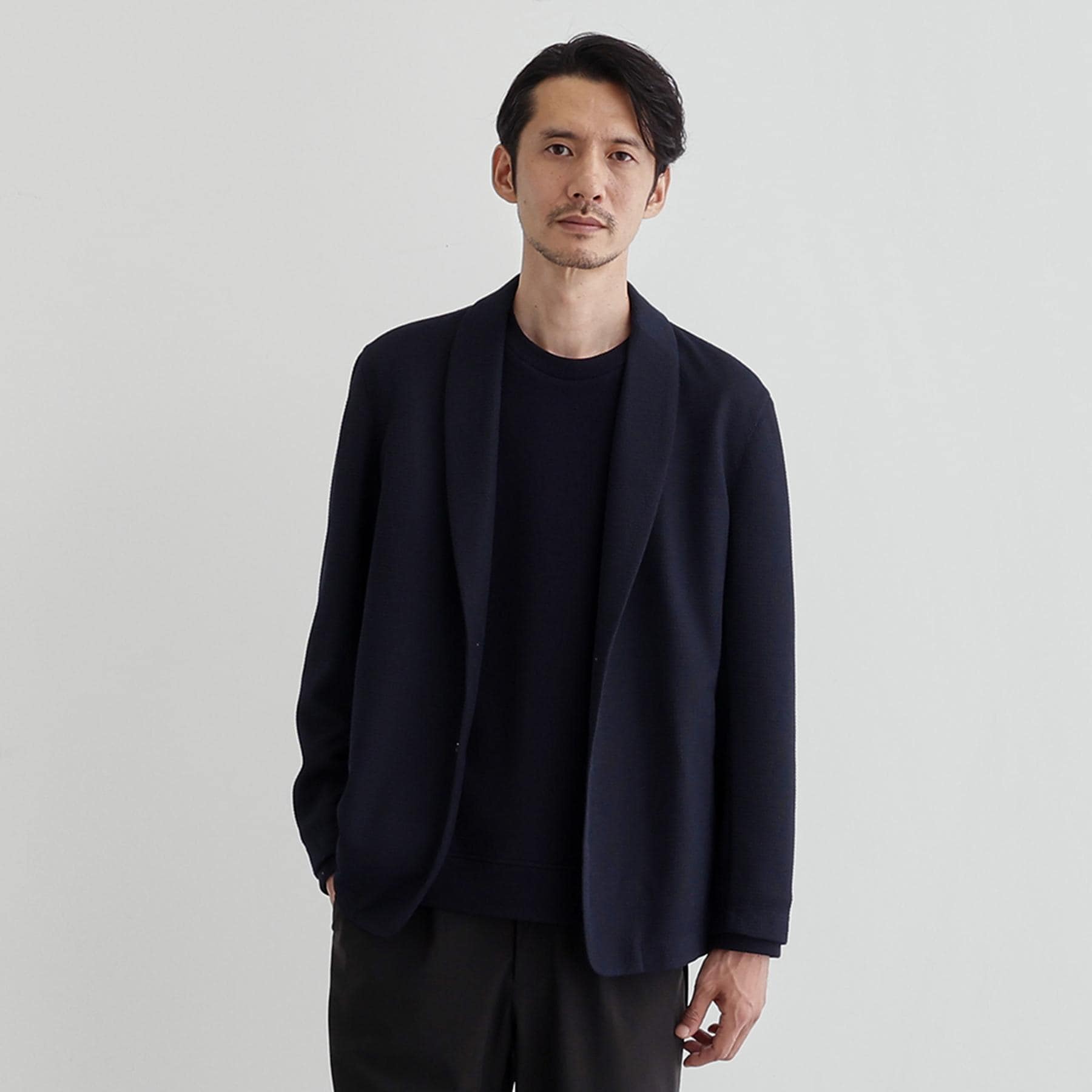 タケオキクチ TAKEO KIKUCHI 【Sサイズ~】【尾州織】ショールカラー カーディガン (ネイビー(094)) ネイビー(094)