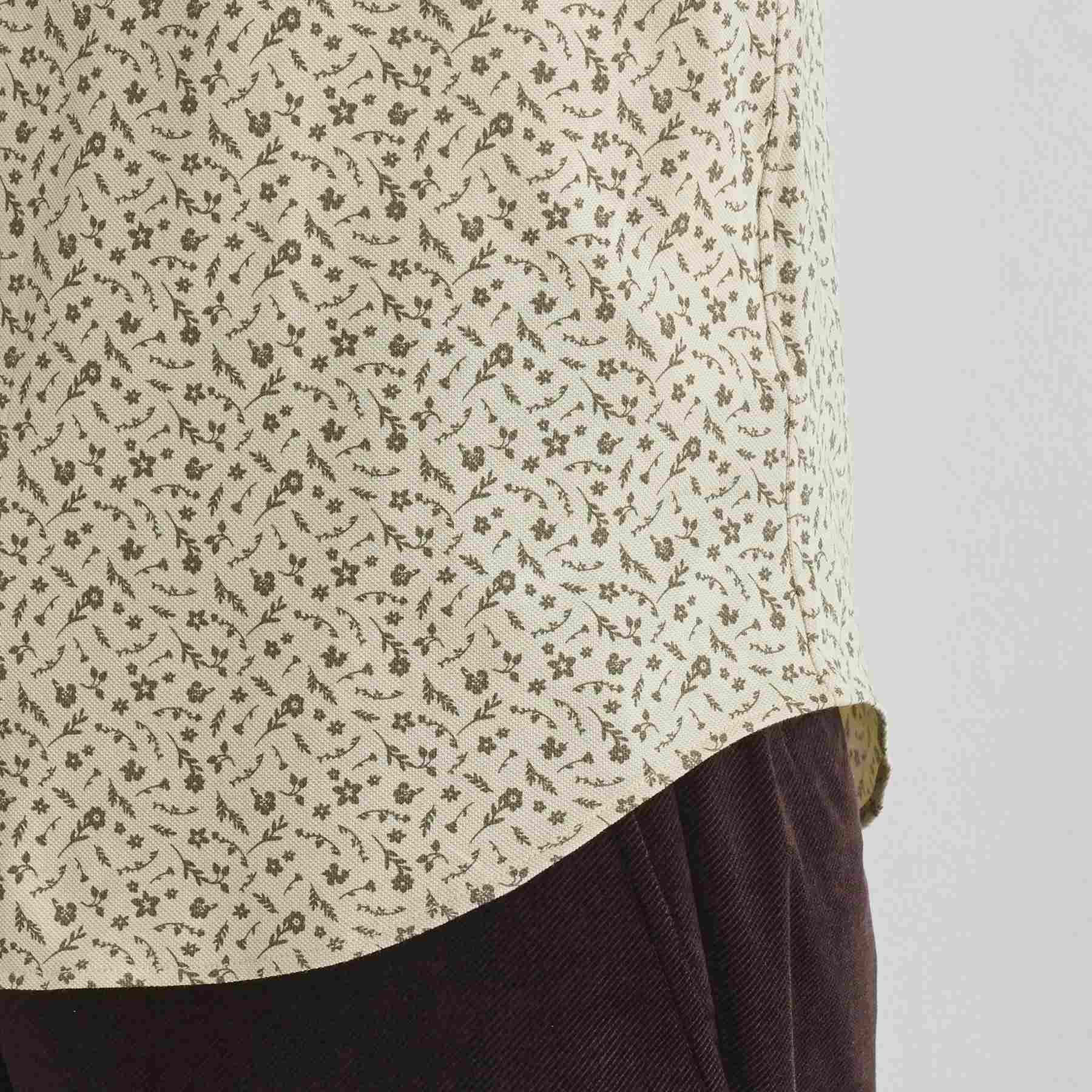 タケオキクチ TAKEO KIKUCHI クールマックス 鹿の子 プリント シャツ (ホワイト(001)) ホワイト(001)