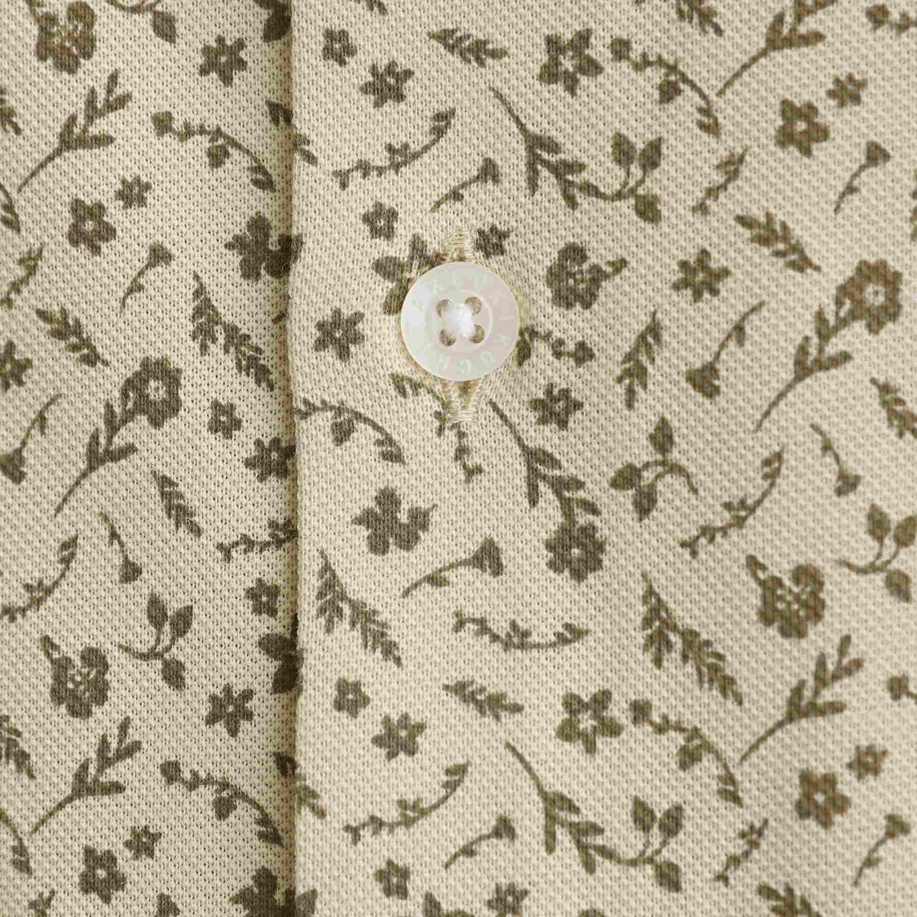 タケオキクチ TAKEO KIKUCHI クールマックス 鹿の子 プリント シャツ (ホワイト(001)) ホワイト(001)