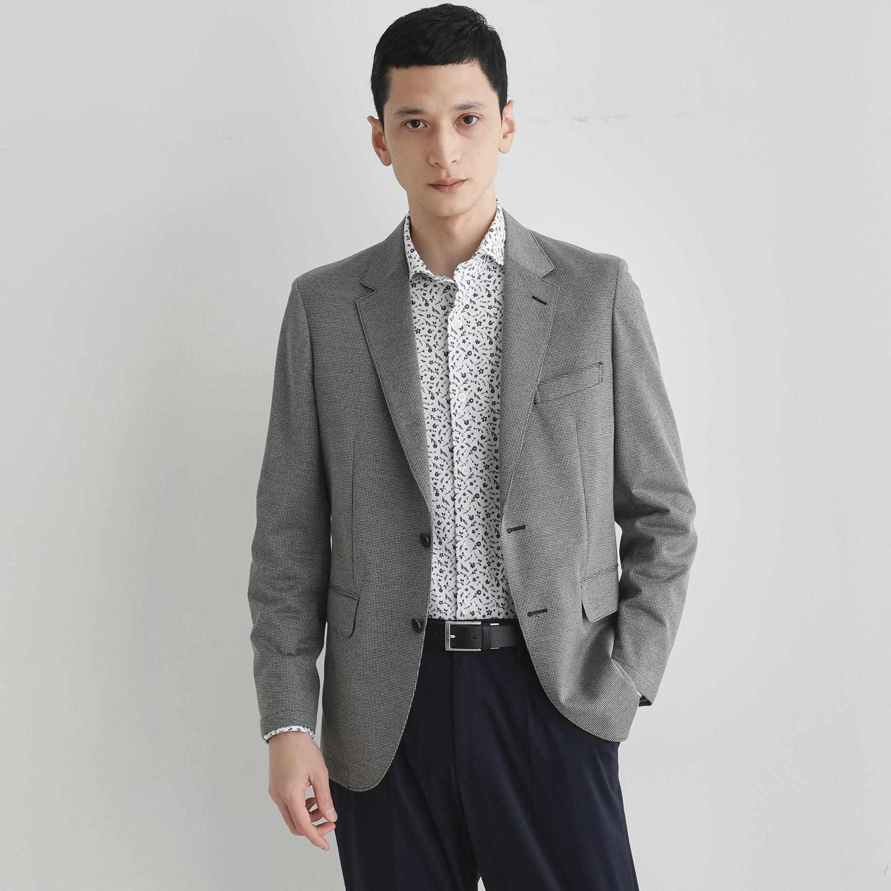 タケオキクチ TAKEO KIKUCHI クールマックス 鹿の子 プリント シャツ (ホワイト(001)) ホワイト(001)