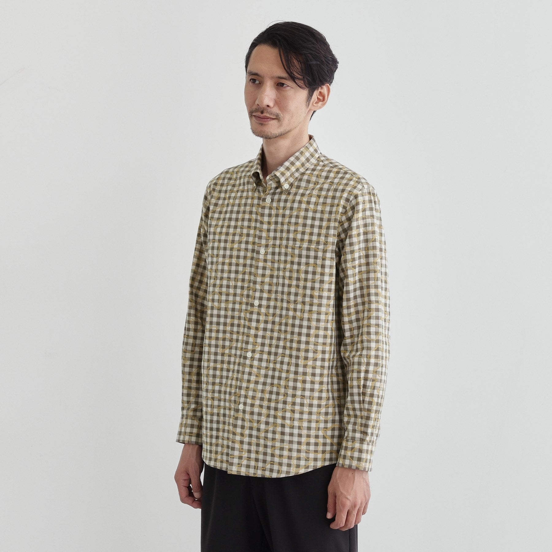 タケオキクチ TAKEO KIKUCHI チェックボーラーガーゼシャツ (ベージュ(252)) ベージュ(252)