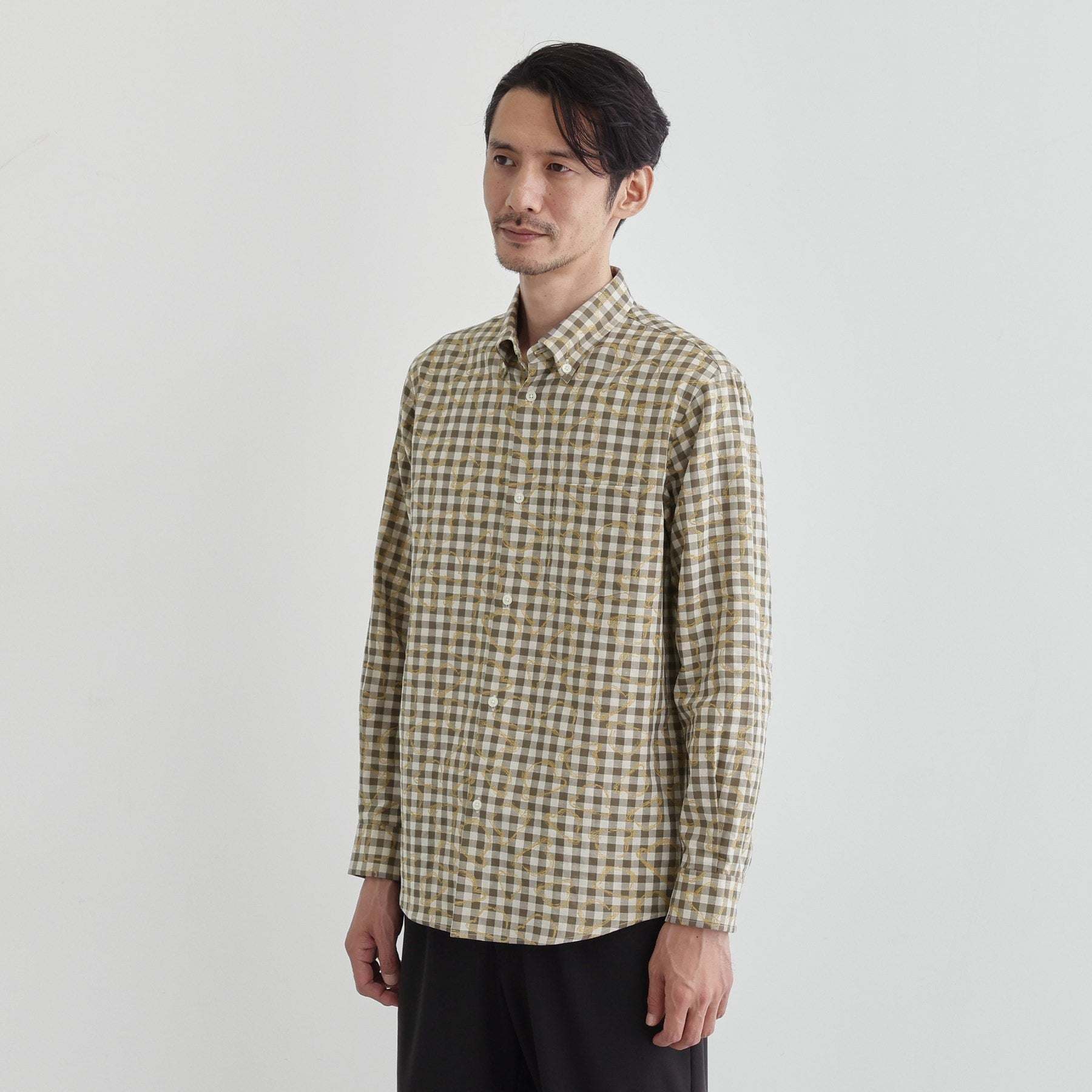 タケオキクチ TAKEO KIKUCHI チェックボーラーガーゼシャツ (ベージュ(252)) ベージュ(252)