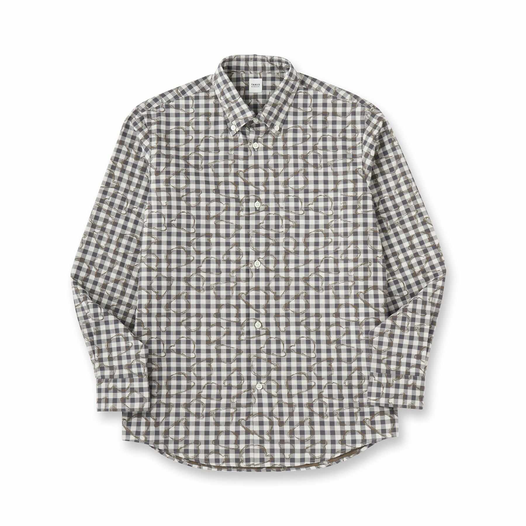 タケオキクチ TAKEO KIKUCHI チェックボーラーガーゼシャツ (ベージュ(252)) ベージュ(252)