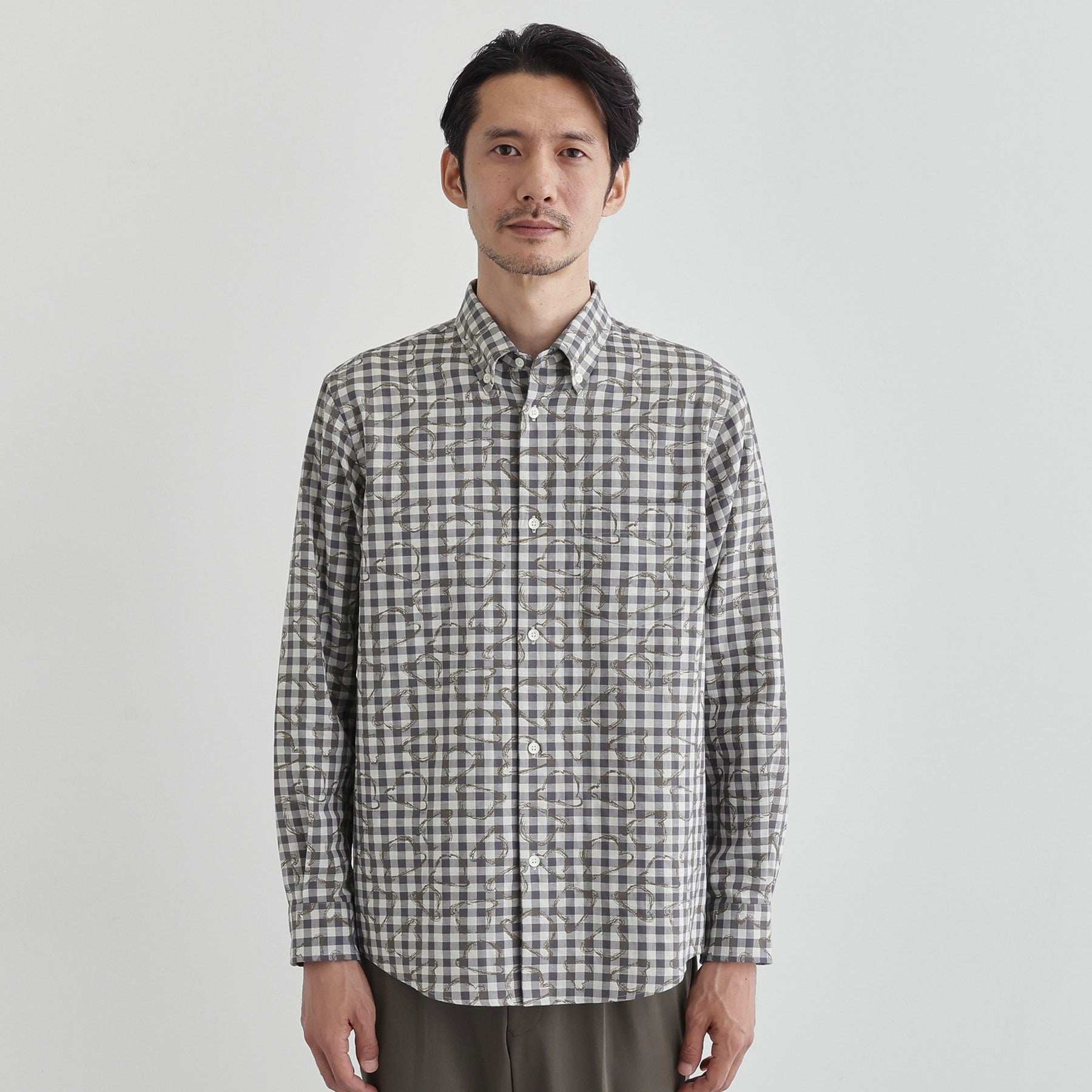 タケオキクチ TAKEO KIKUCHI チェックボーラーガーゼシャツ (ベージュ(252)) ベージュ(252)