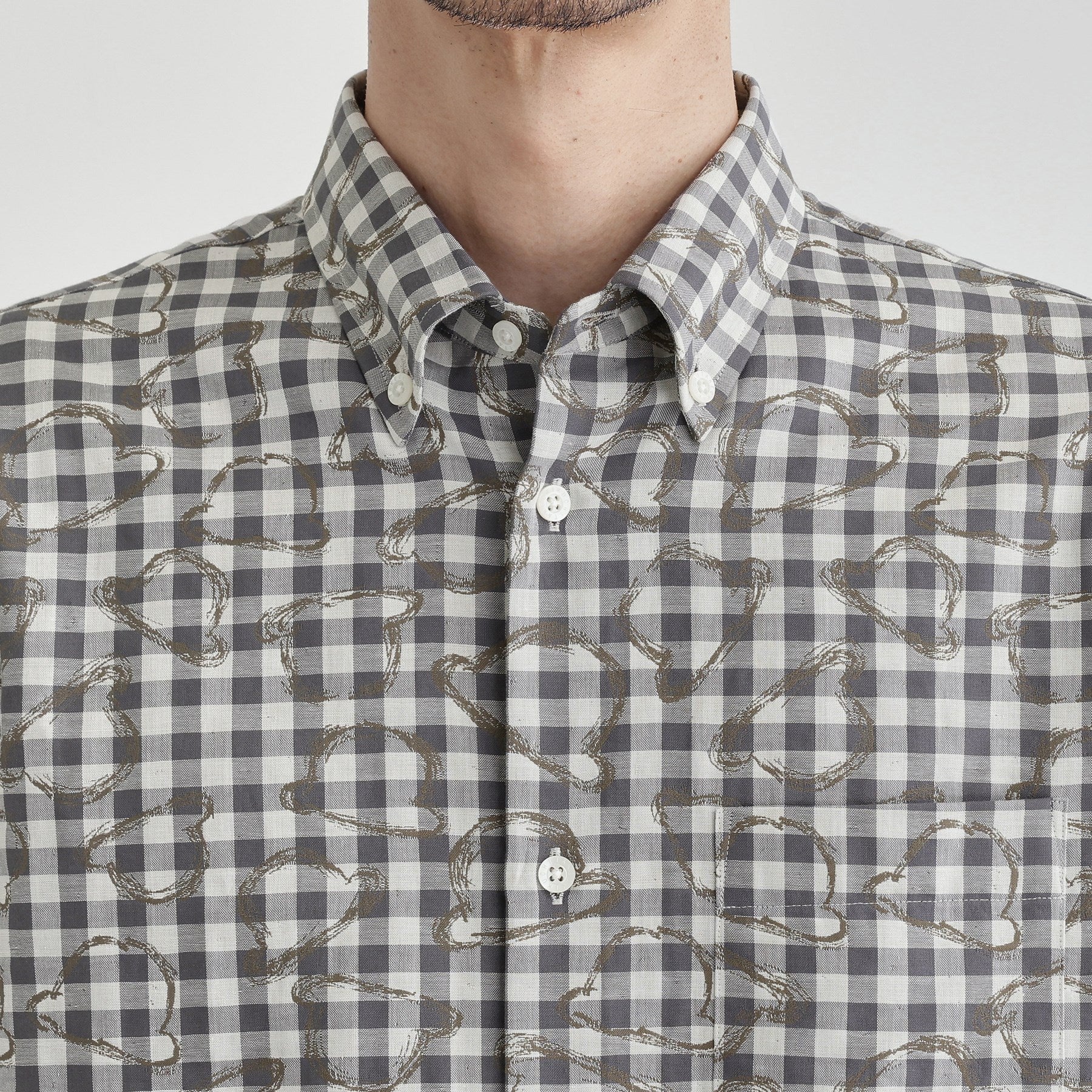 タケオキクチ TAKEO KIKUCHI チェックボーラーガーゼシャツ (ベージュ(252)) ベージュ(252)