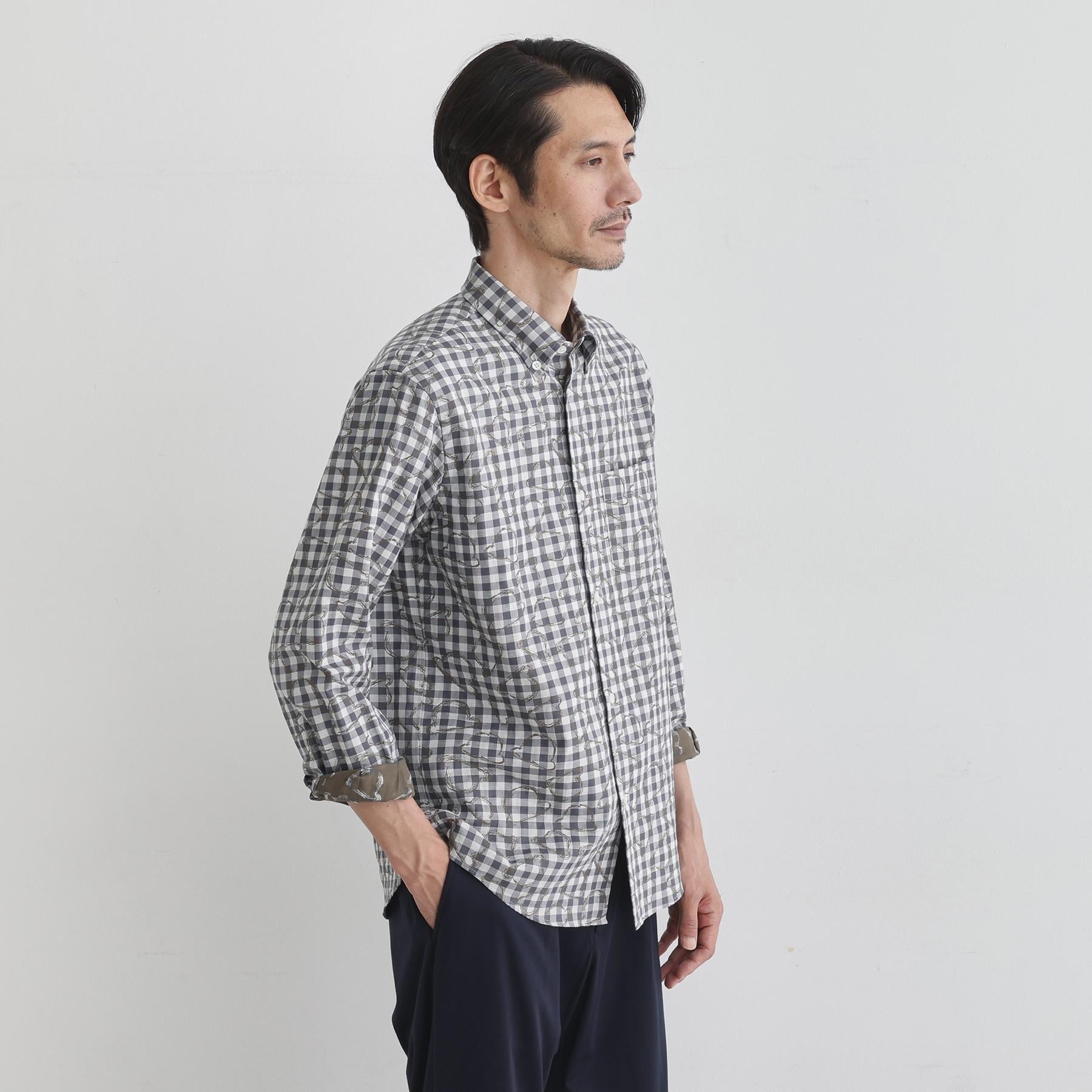 タケオキクチ TAKEO KIKUCHI チェックボーラーガーゼシャツ (ベージュ(252)) ベージュ(252)