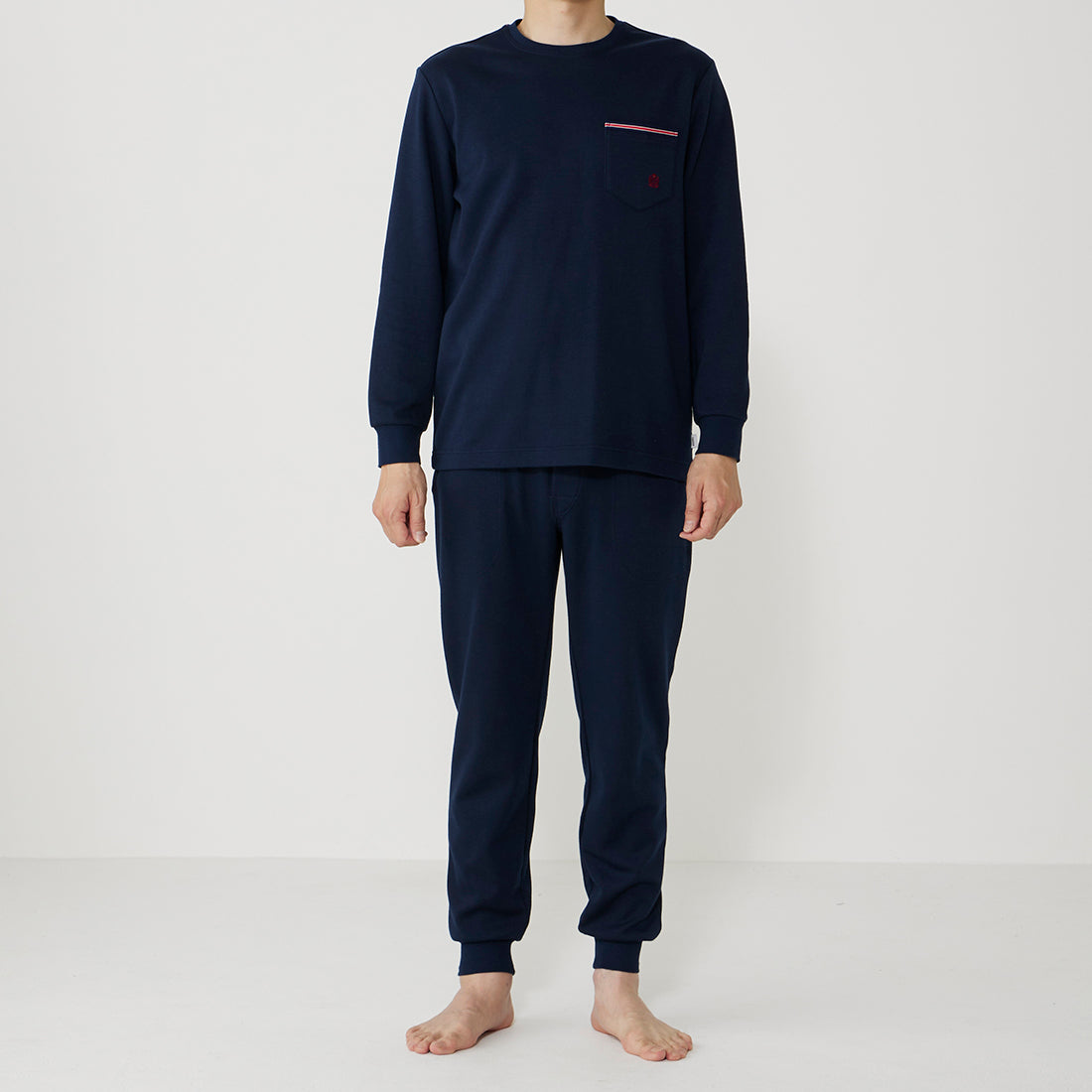 タケオキクチ TAKEO KIKUCHI 長袖クルーネックパジャマ (コン) コン