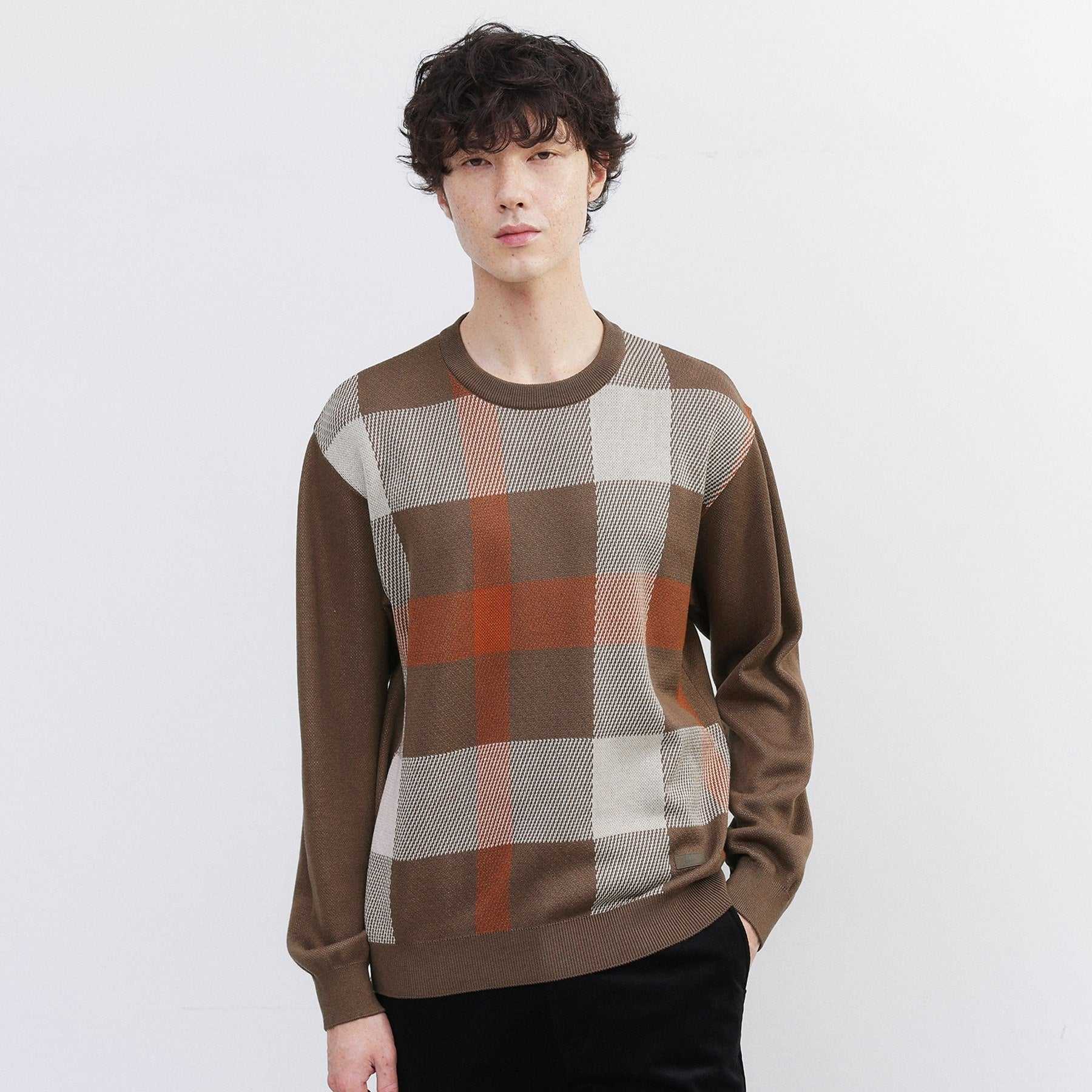 タケオキクチ TAKEO KIKUCHI ダブル ジャカード ニット (モカブラウン(242)) モカブラウン(242)