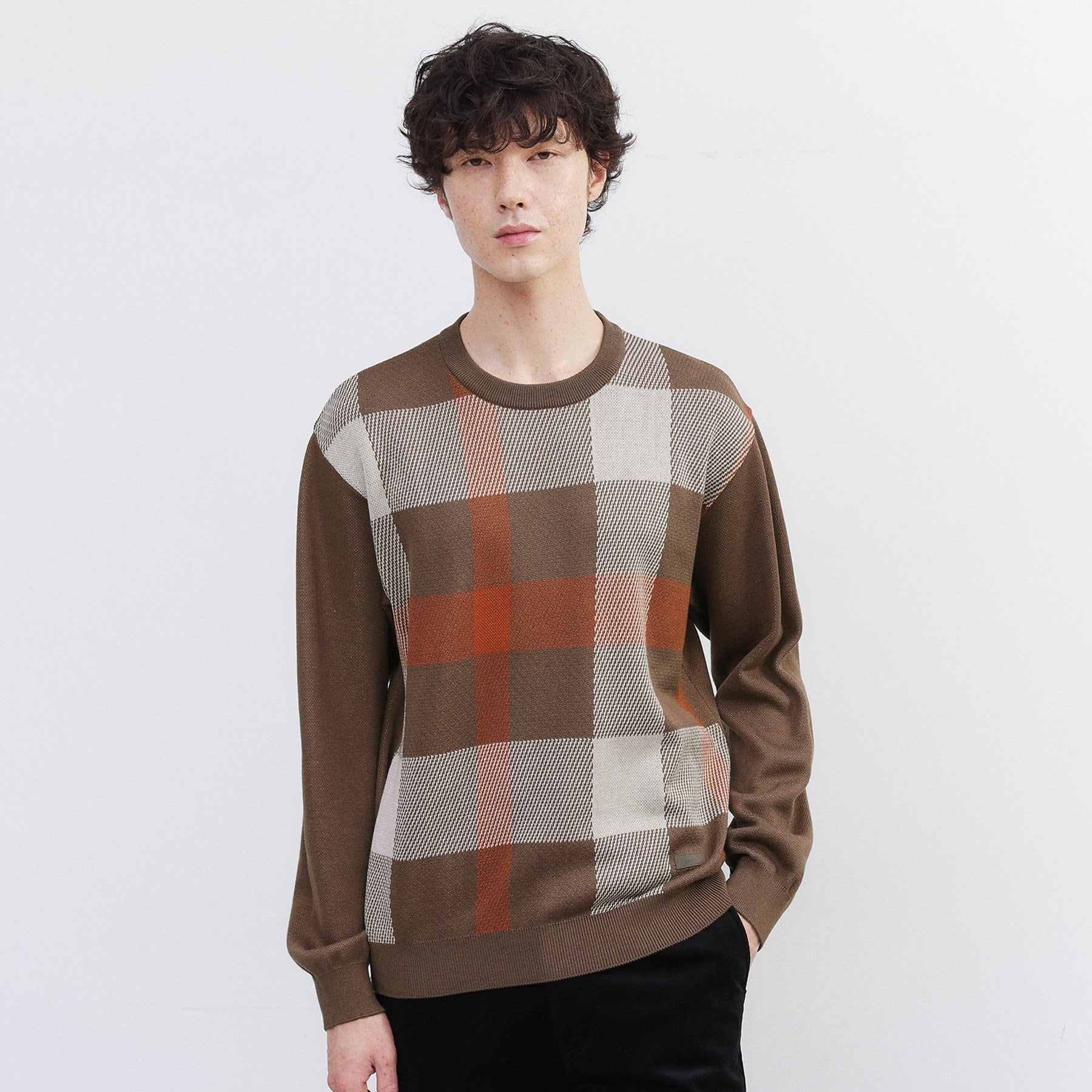 タケオキクチ TAKEO KIKUCHI ダブル ジャカード ニット (モカブラウン(242)) モカブラウン(242)